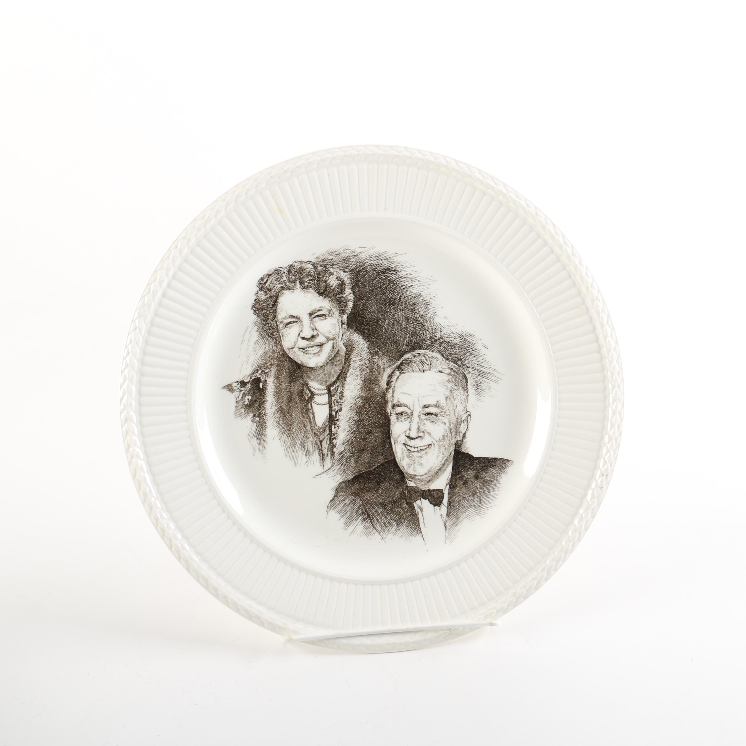 Vintage Wedgwood Eleanor and Franklin D. Roosevelt Commemorative Plate