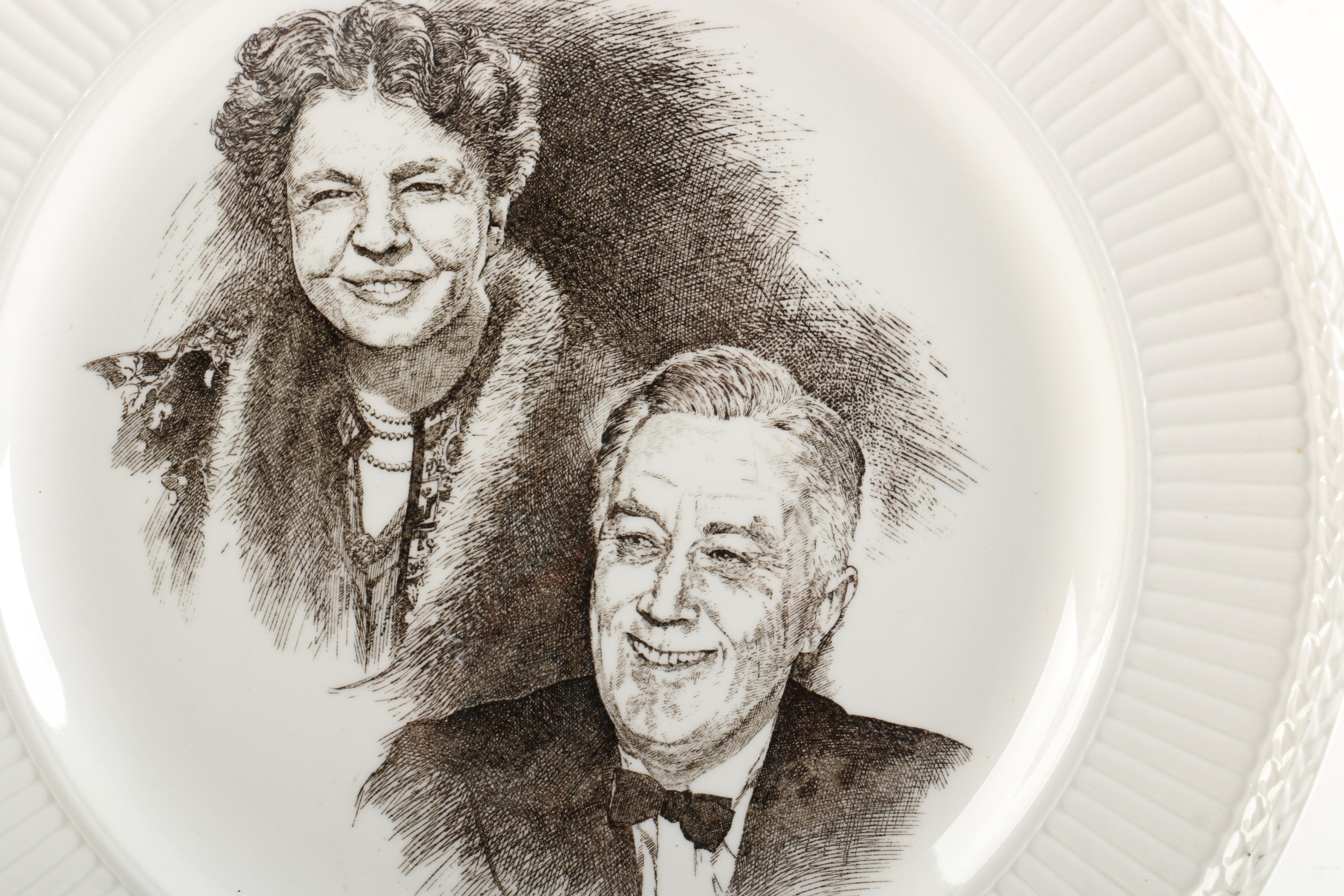 Vintage Wedgwood Eleanor and Franklin D. Roosevelt Commemorative Plate