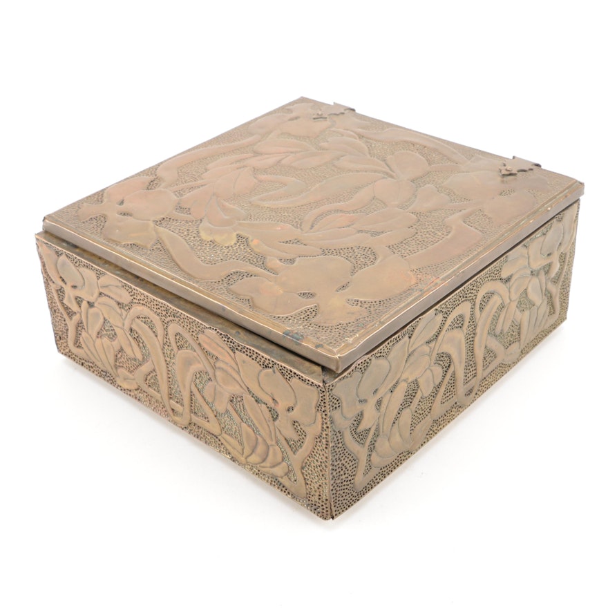 Art Nouveau Brass Storage Box