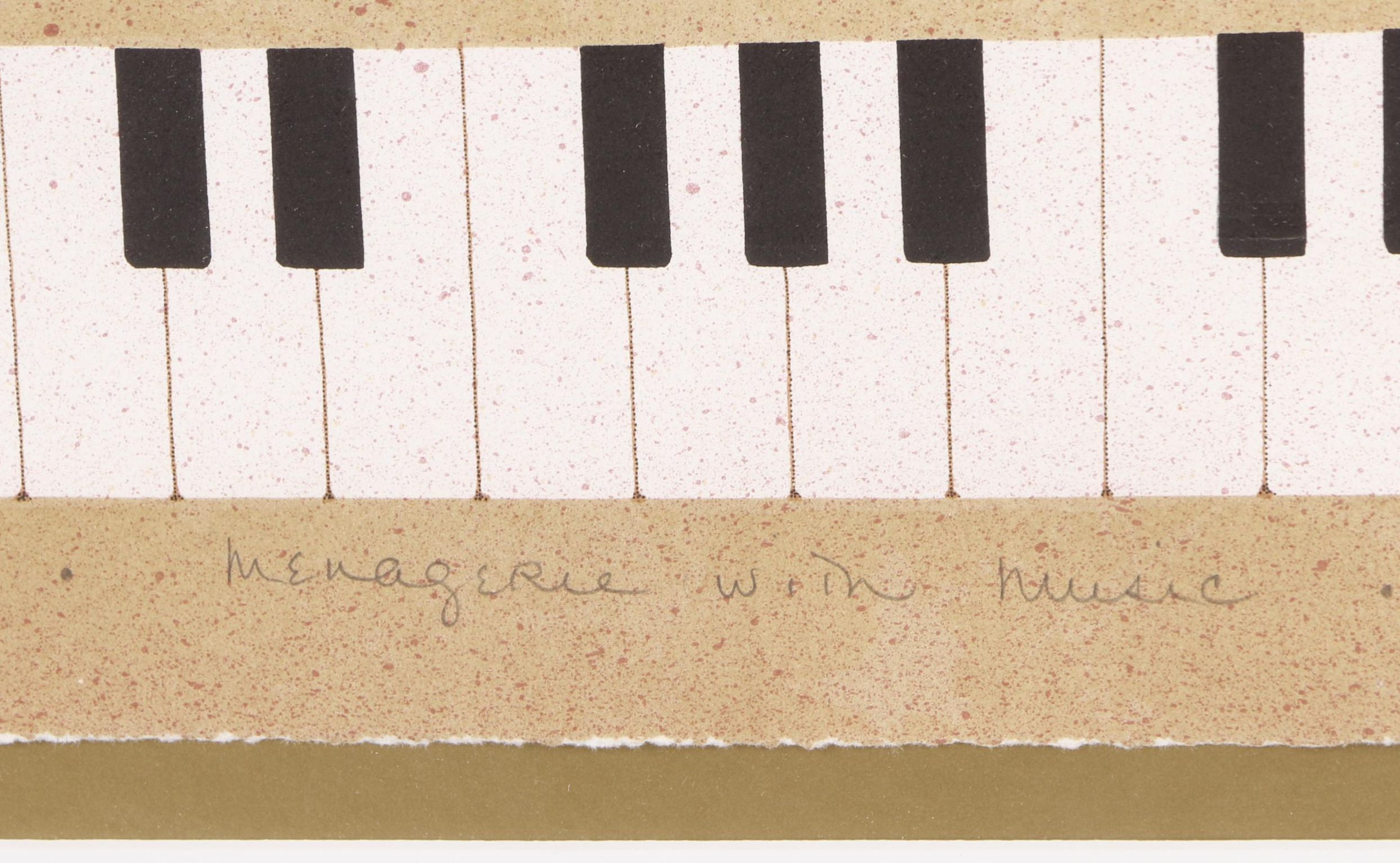 Carol Jablonsky Lithograph "Menagerie with Music"