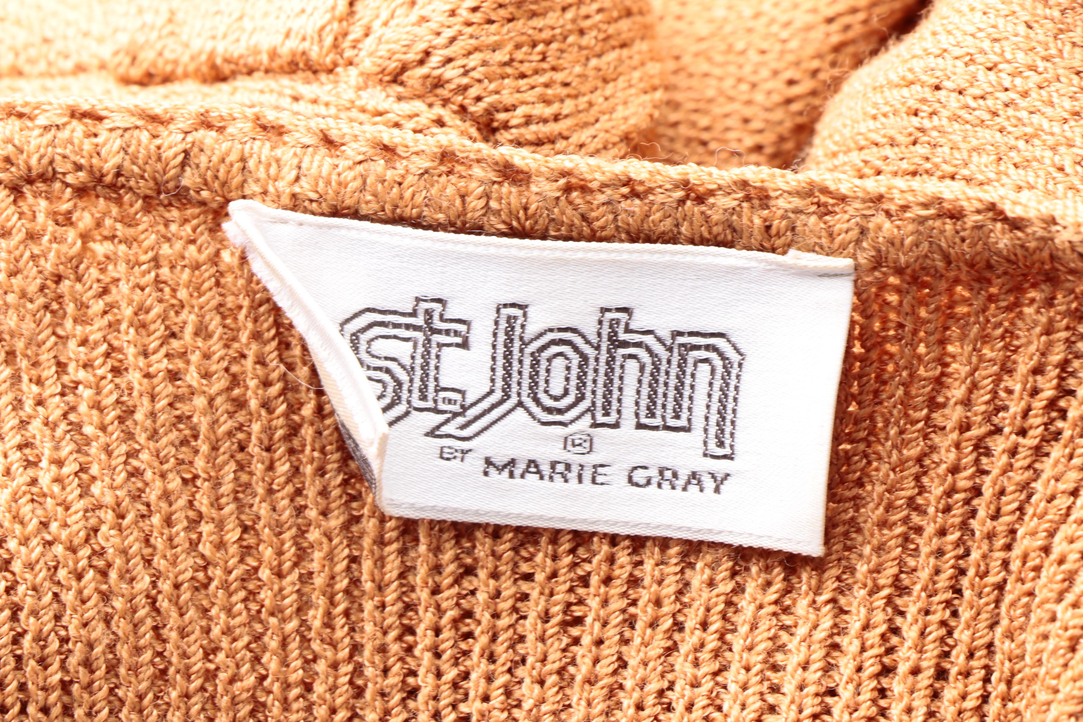 1970s Vintage St. John by Marie Gray Knit Cardigan and Dress