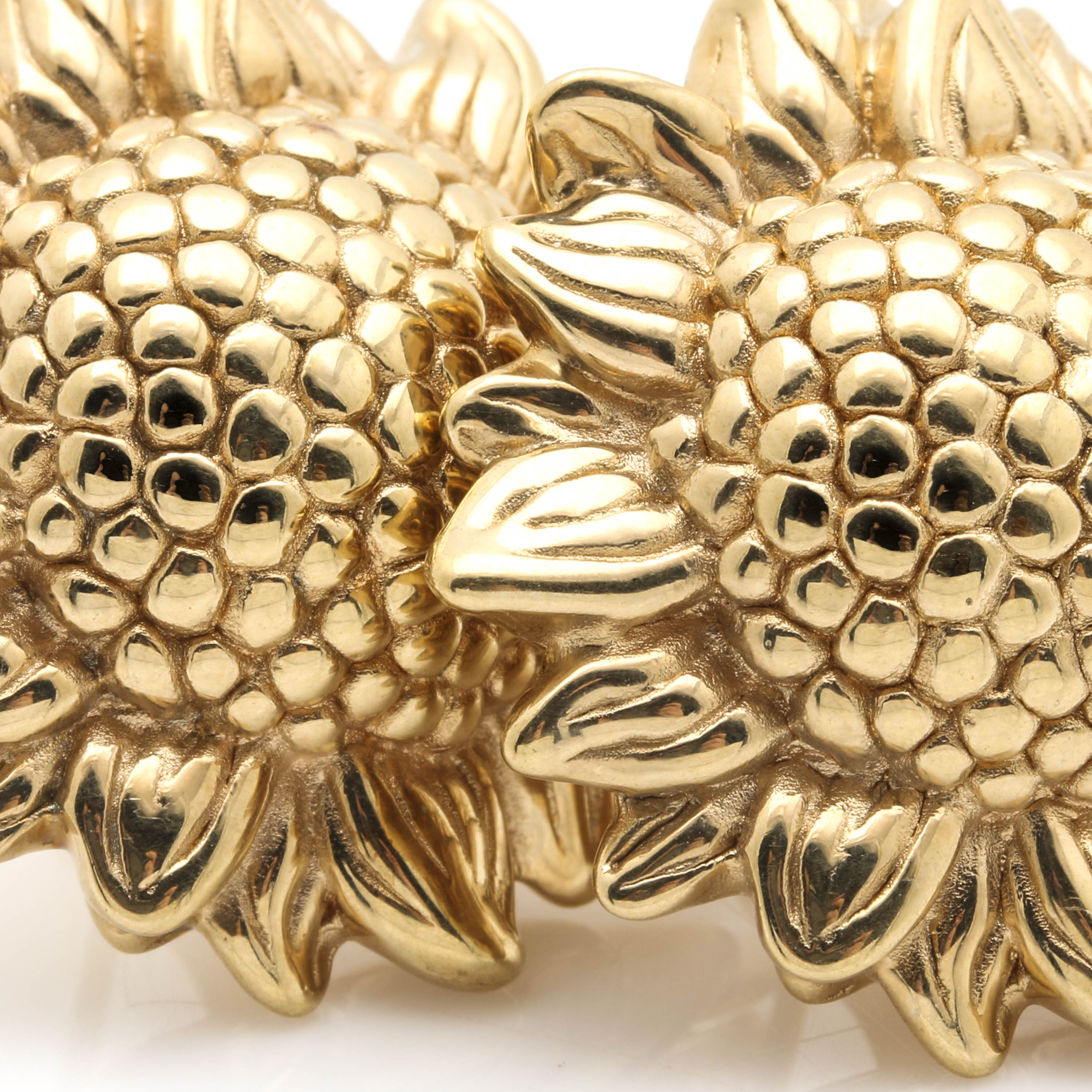Aya Azrielant 18K Yellow Gold Sunflower Clip-On Earrings