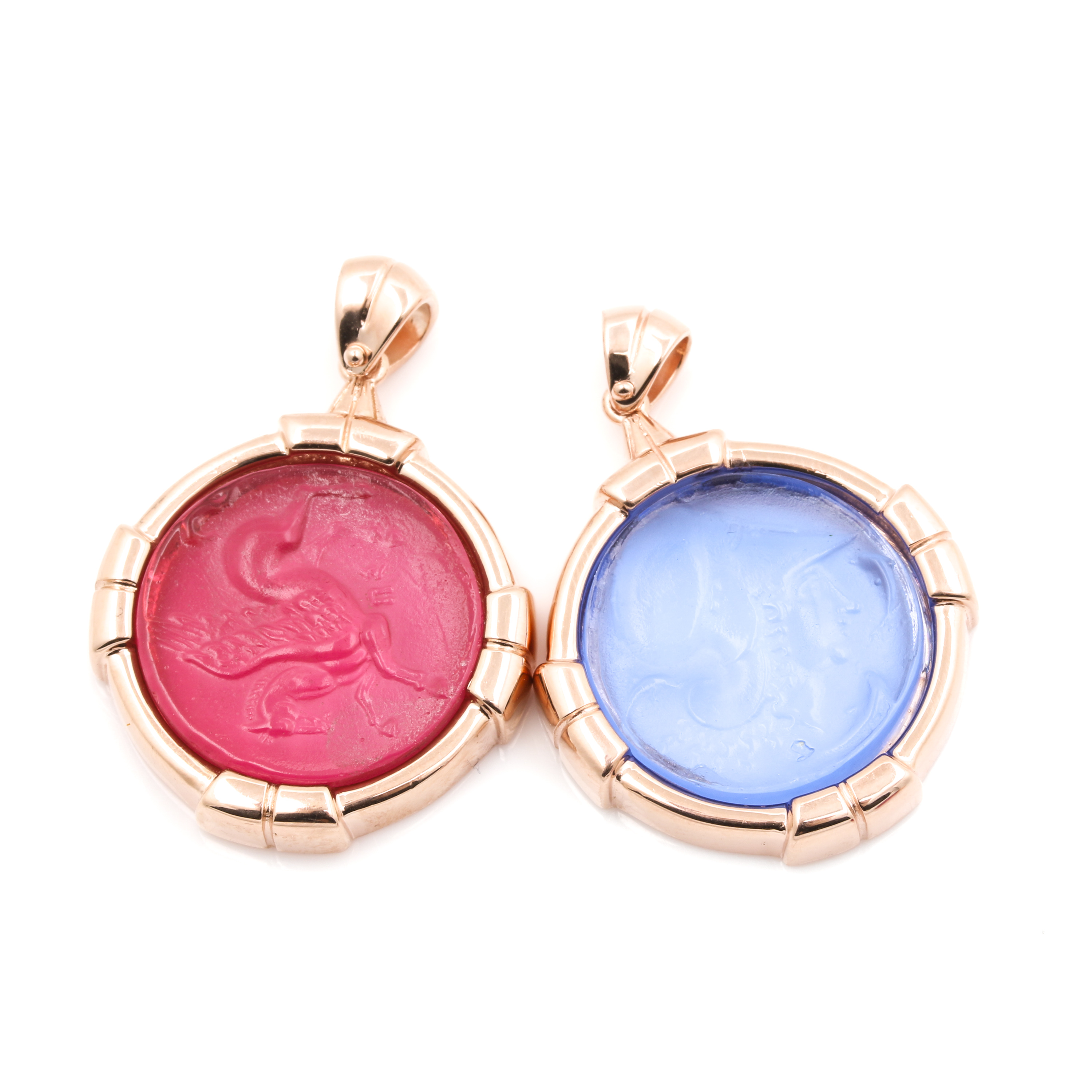 Italian Made Sterling Silver Glass Rings and Pendants