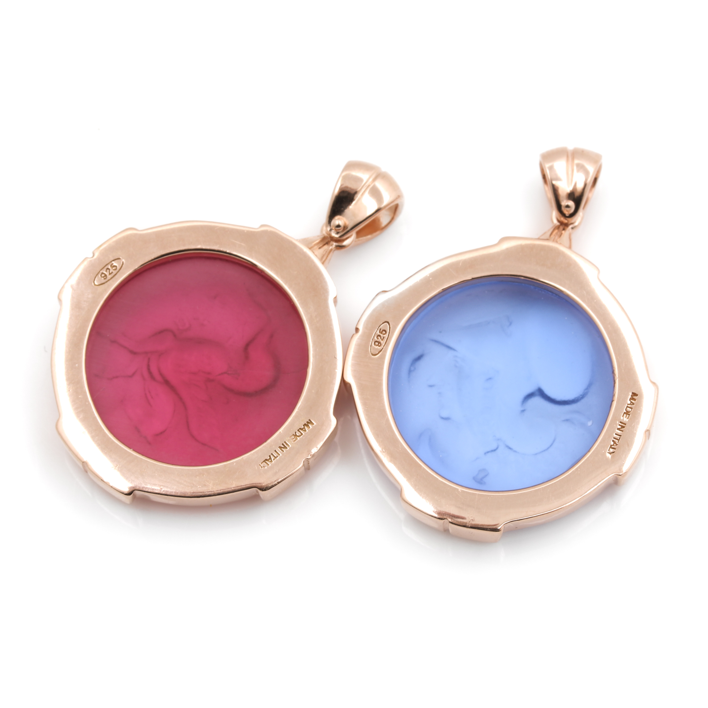 Italian Made Sterling Silver Glass Rings and Pendants