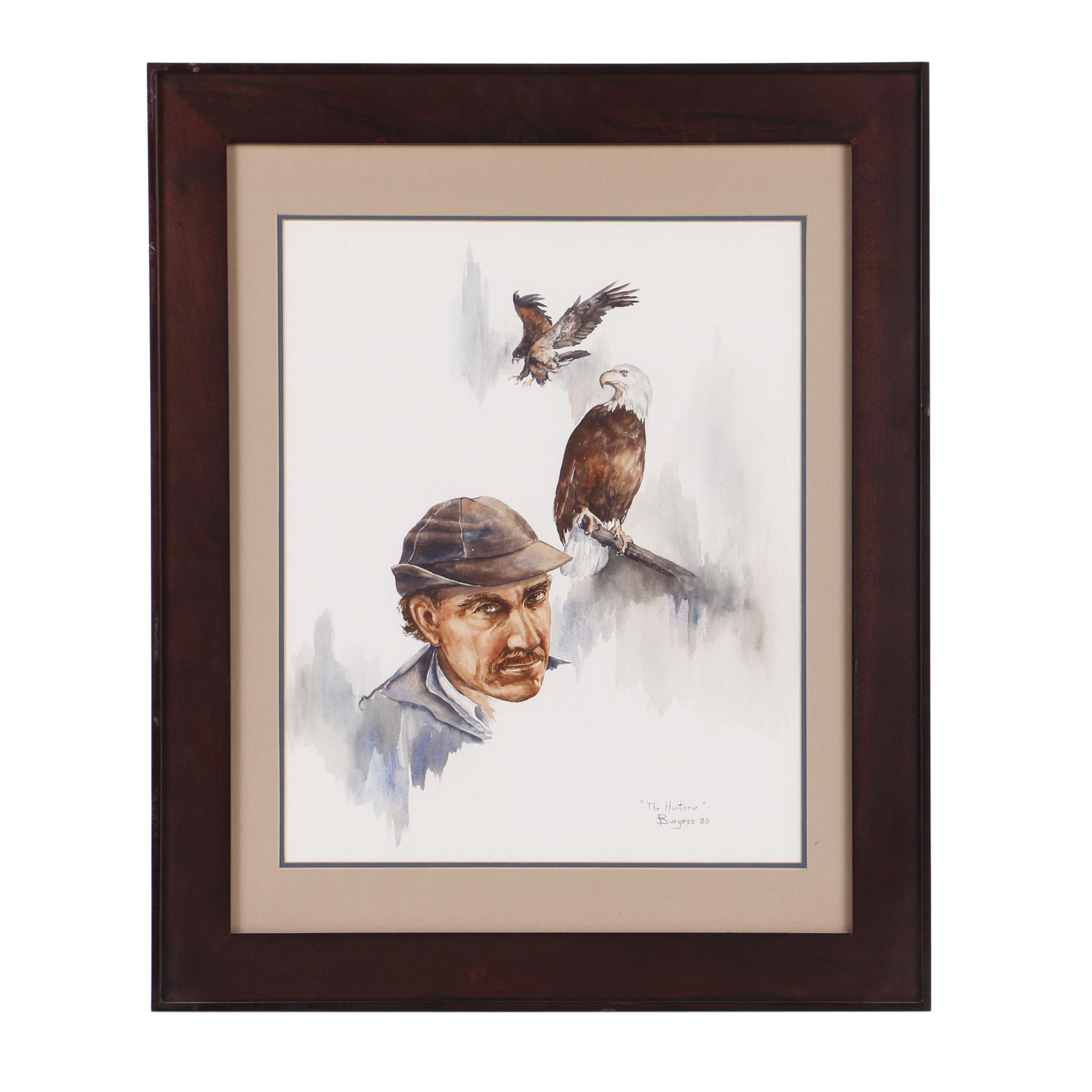 Burgess 1980 Watercolor Painting "The Hunters"