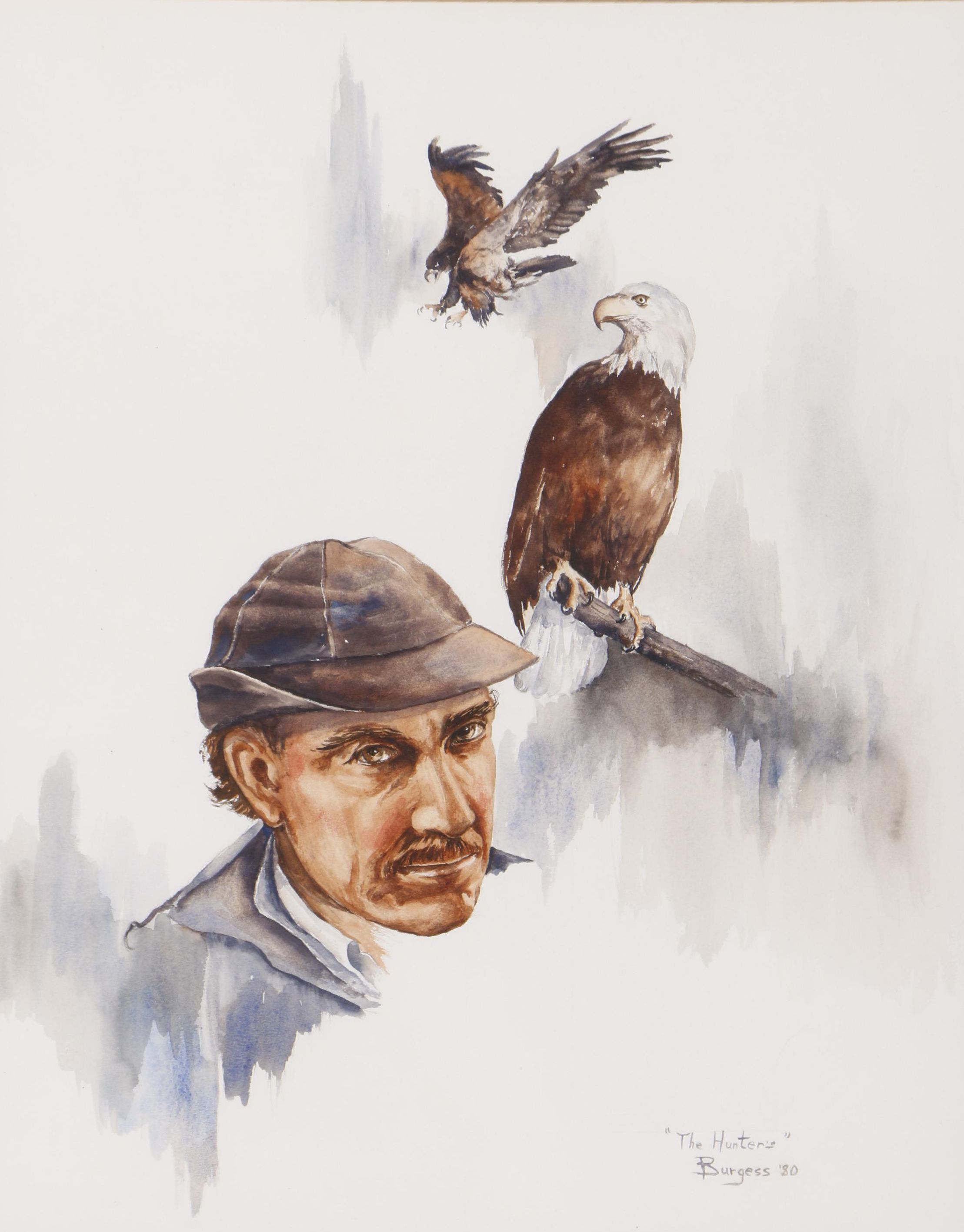 Burgess 1980 Watercolor Painting "The Hunters"
