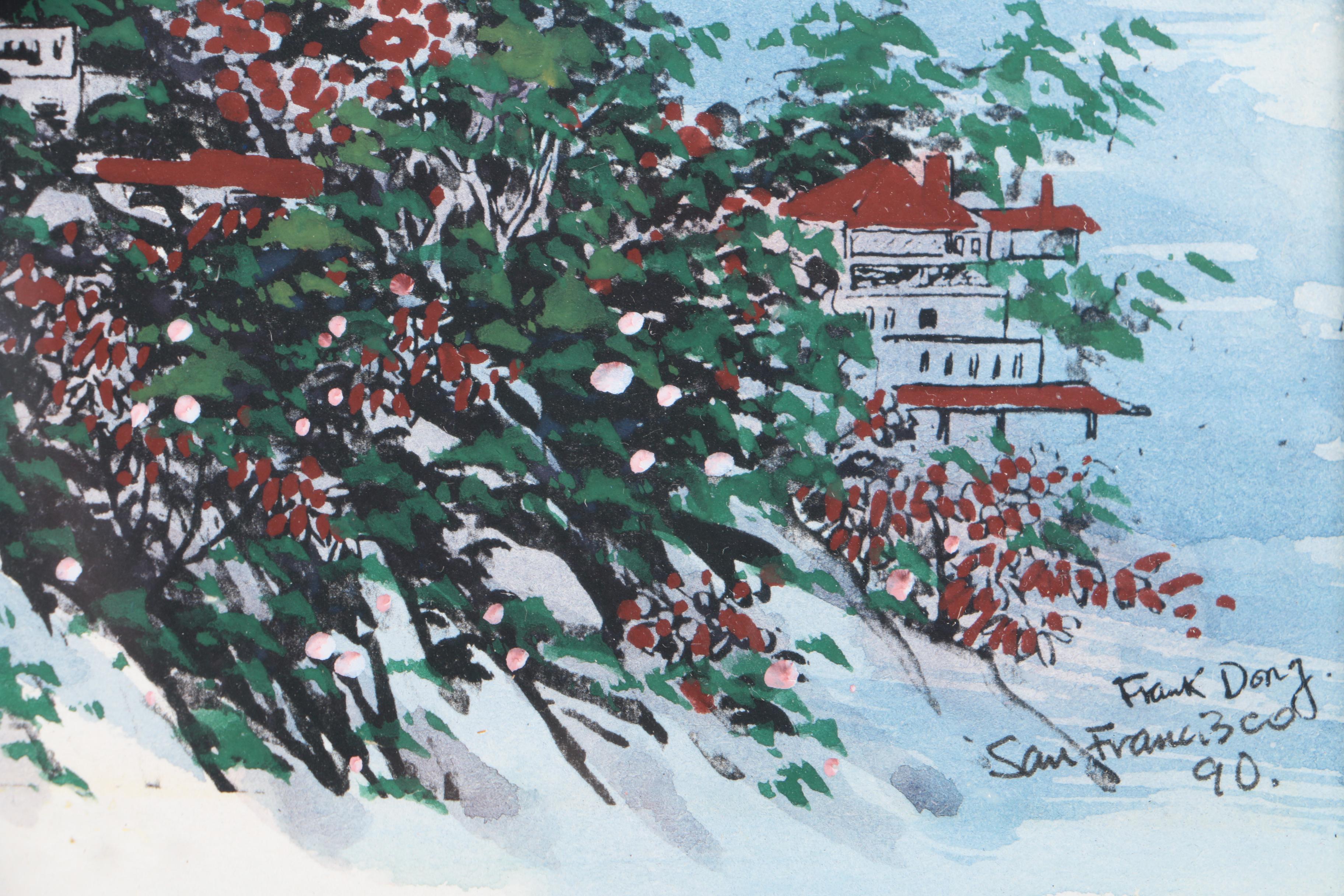 Gouache Painting on Paper and Two Offset Lithographs