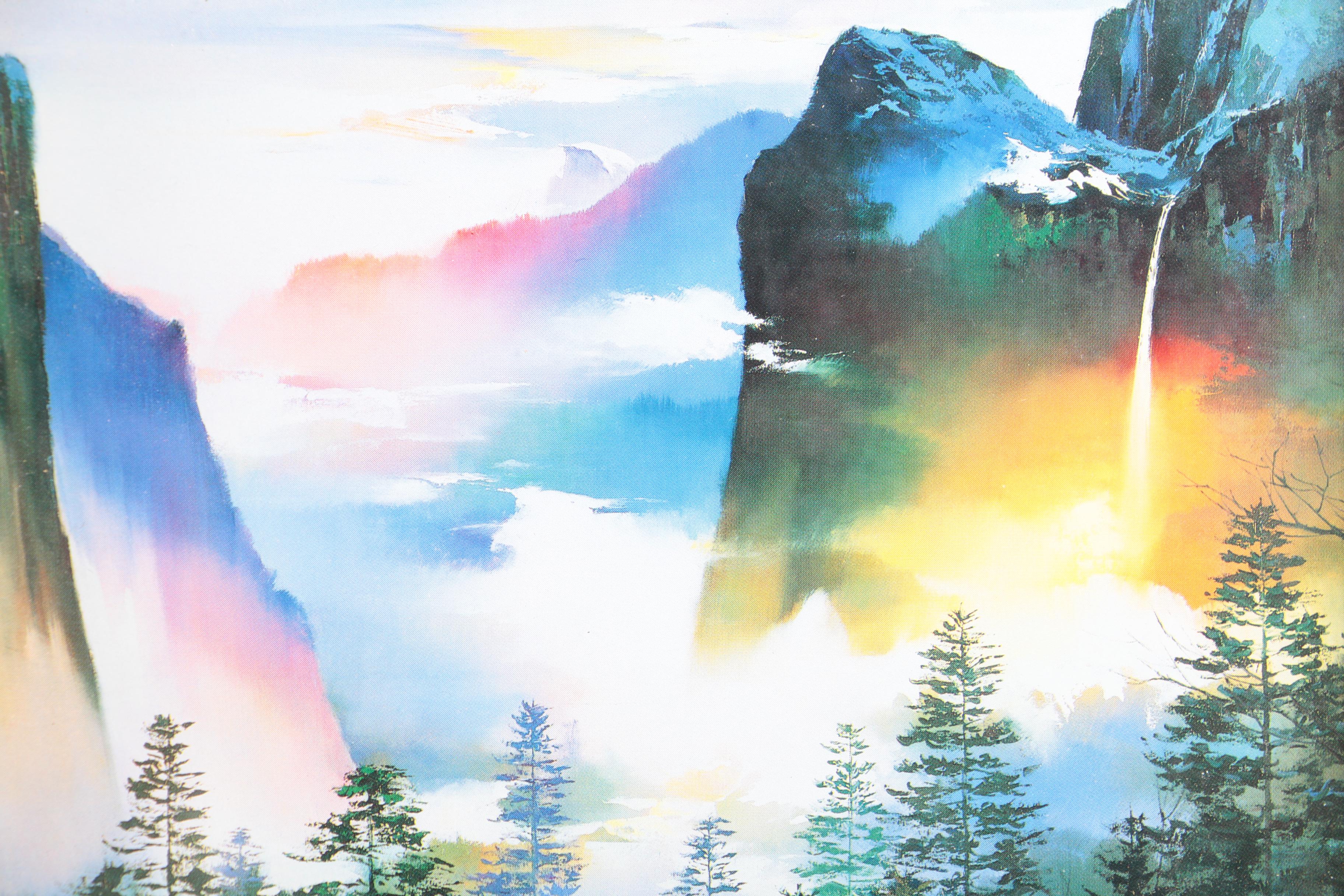 Gouache Painting on Paper and Two Offset Lithographs