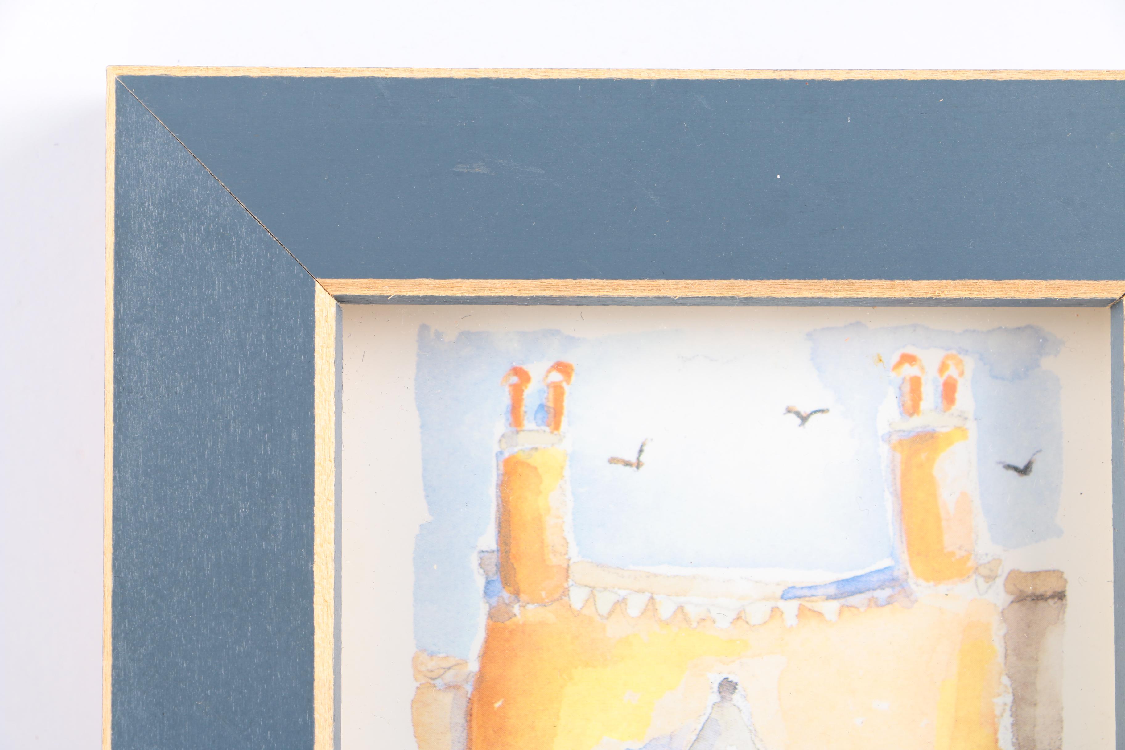 Gouache Painting on Paper and Two Offset Lithographs