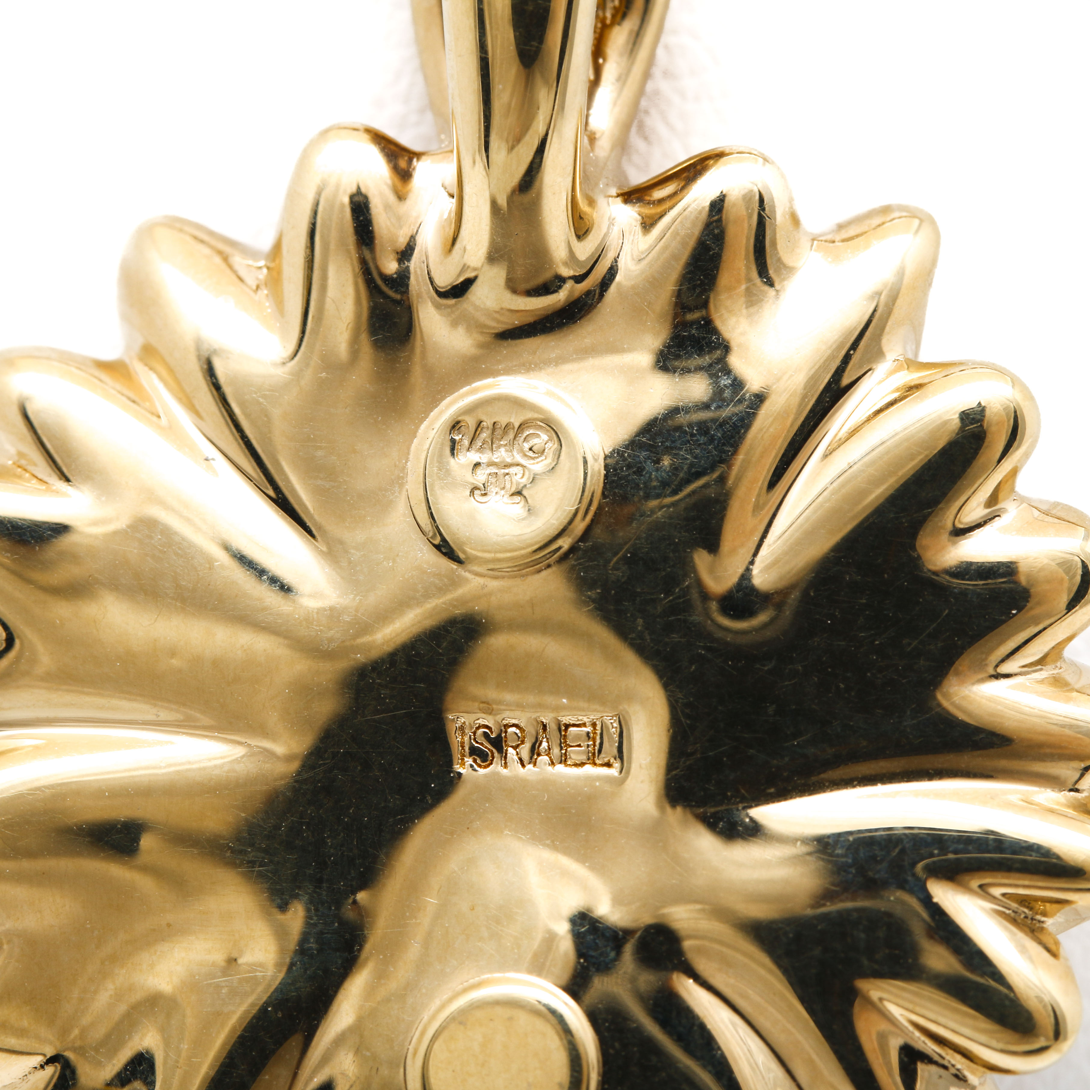 14K Yellow Gold Sunflower Pendant Necklace