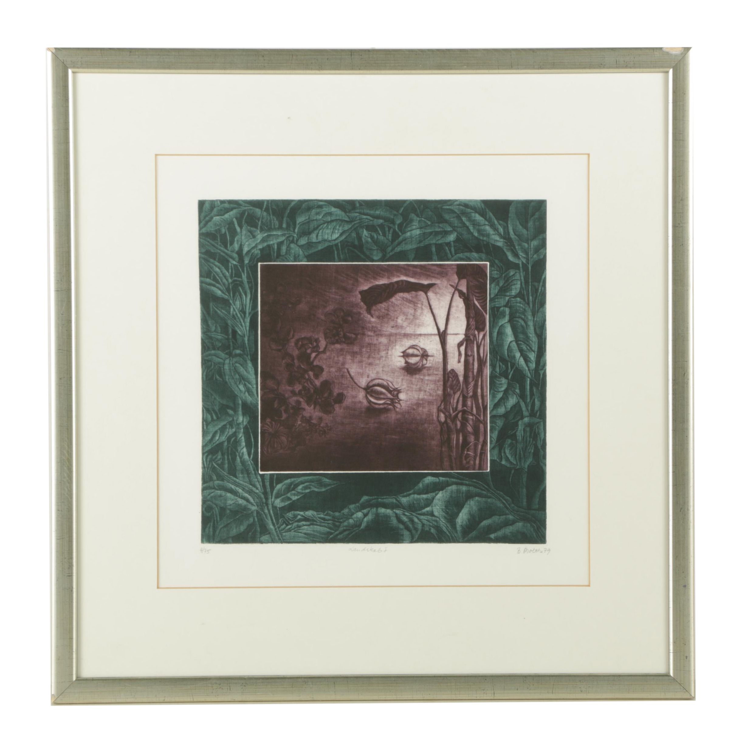 Berta Moltke Intaglio Print "Landskab I"