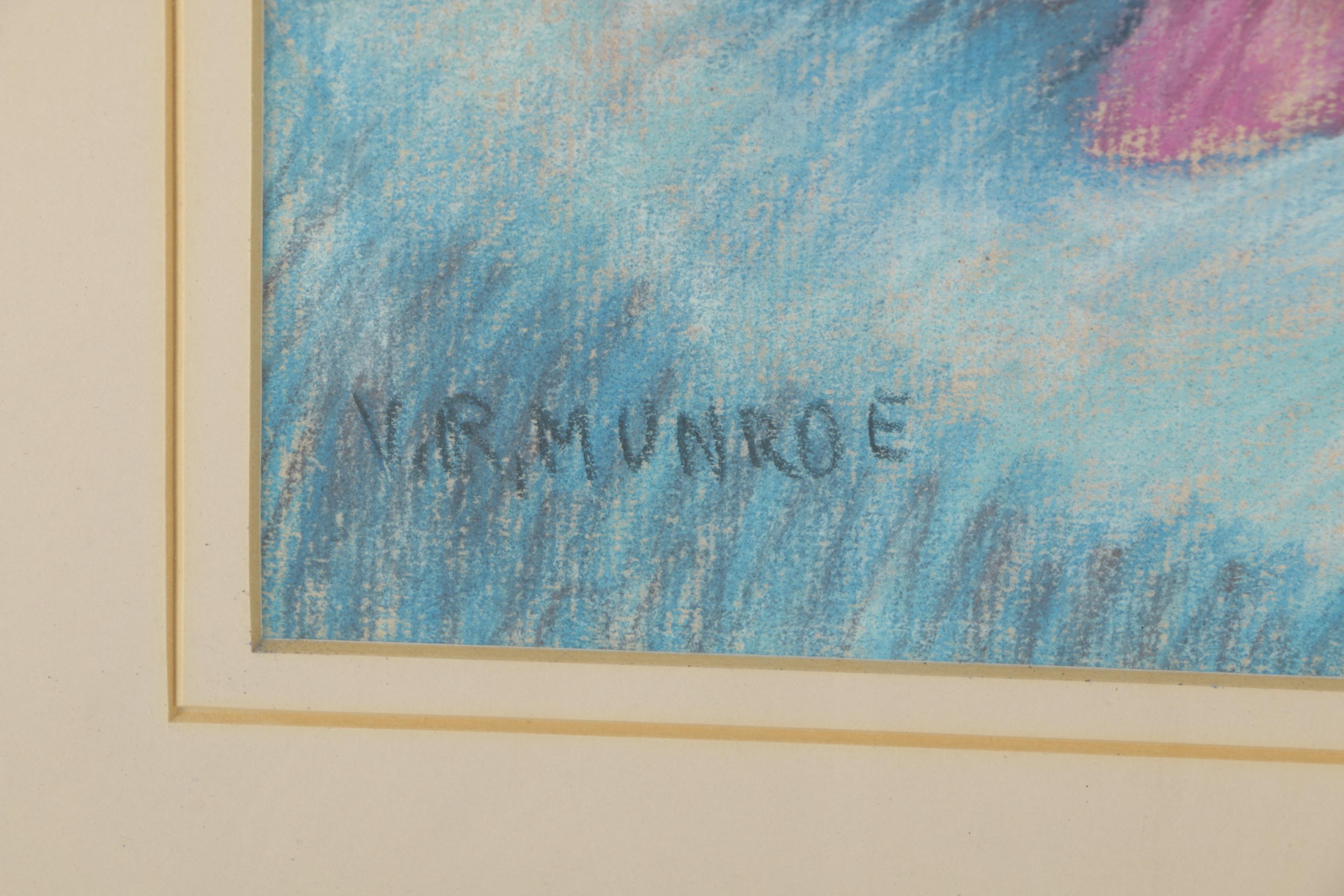 Virginia Roach Munroe Pastel Drawing on Paper of a Seated Woman