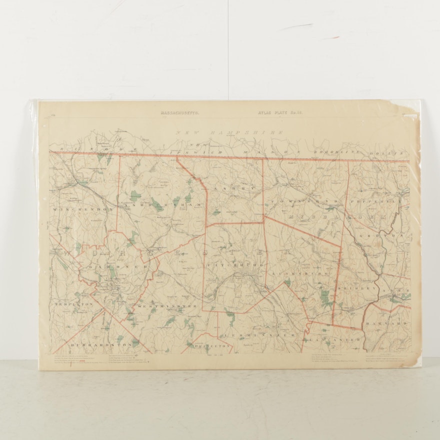 Geo. H Walker & Co. Antique Atlas Map of Massachusetts