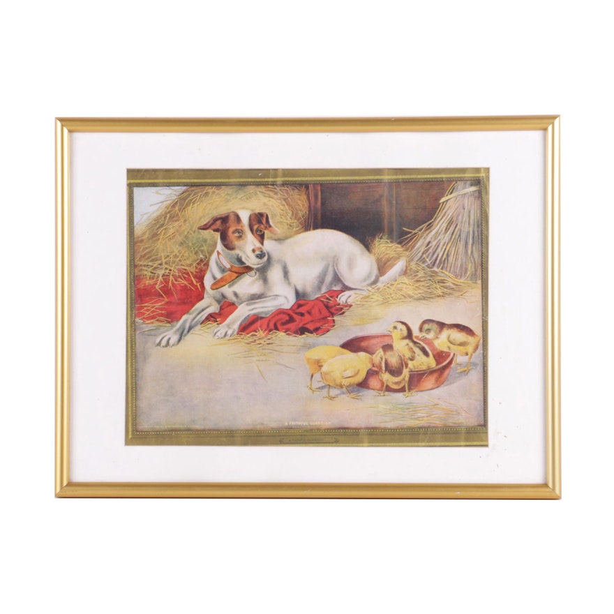 Offset Lithograph on Paper of "A Faithful Guardian"