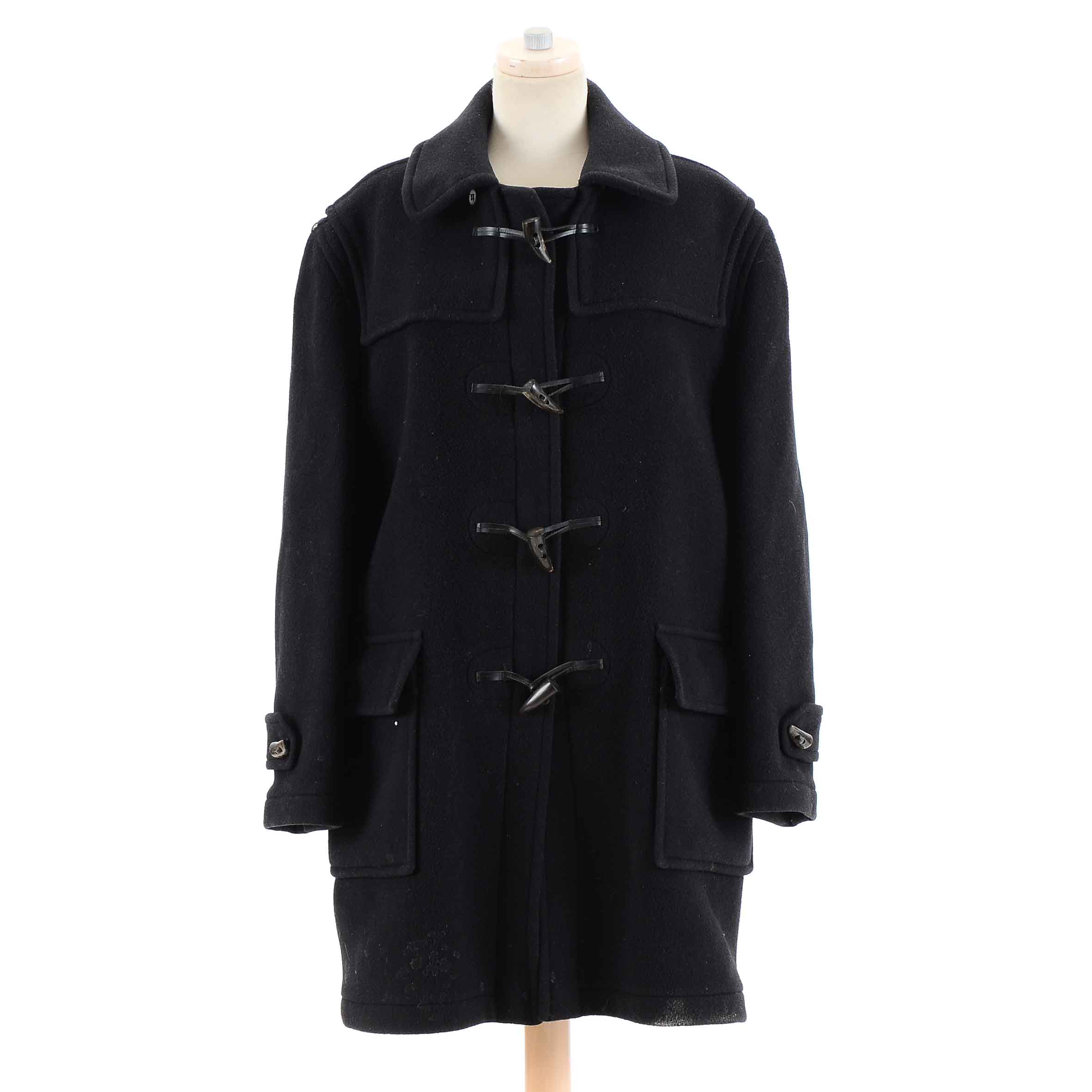 Men's Burberry Black Wool Duffel Coat