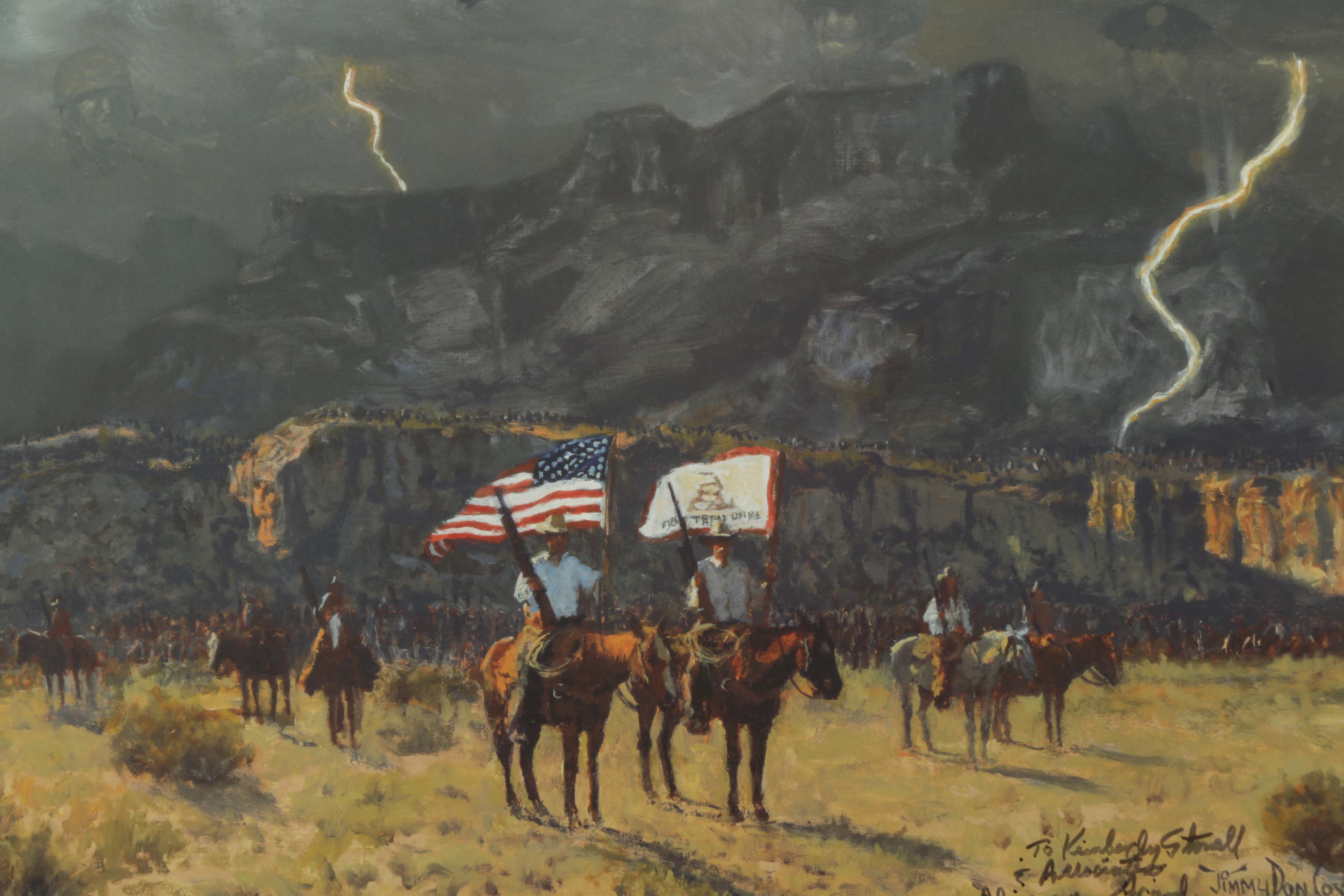 Jimmy Don Cox Offset Lithograph "One Nation, Indivisible"