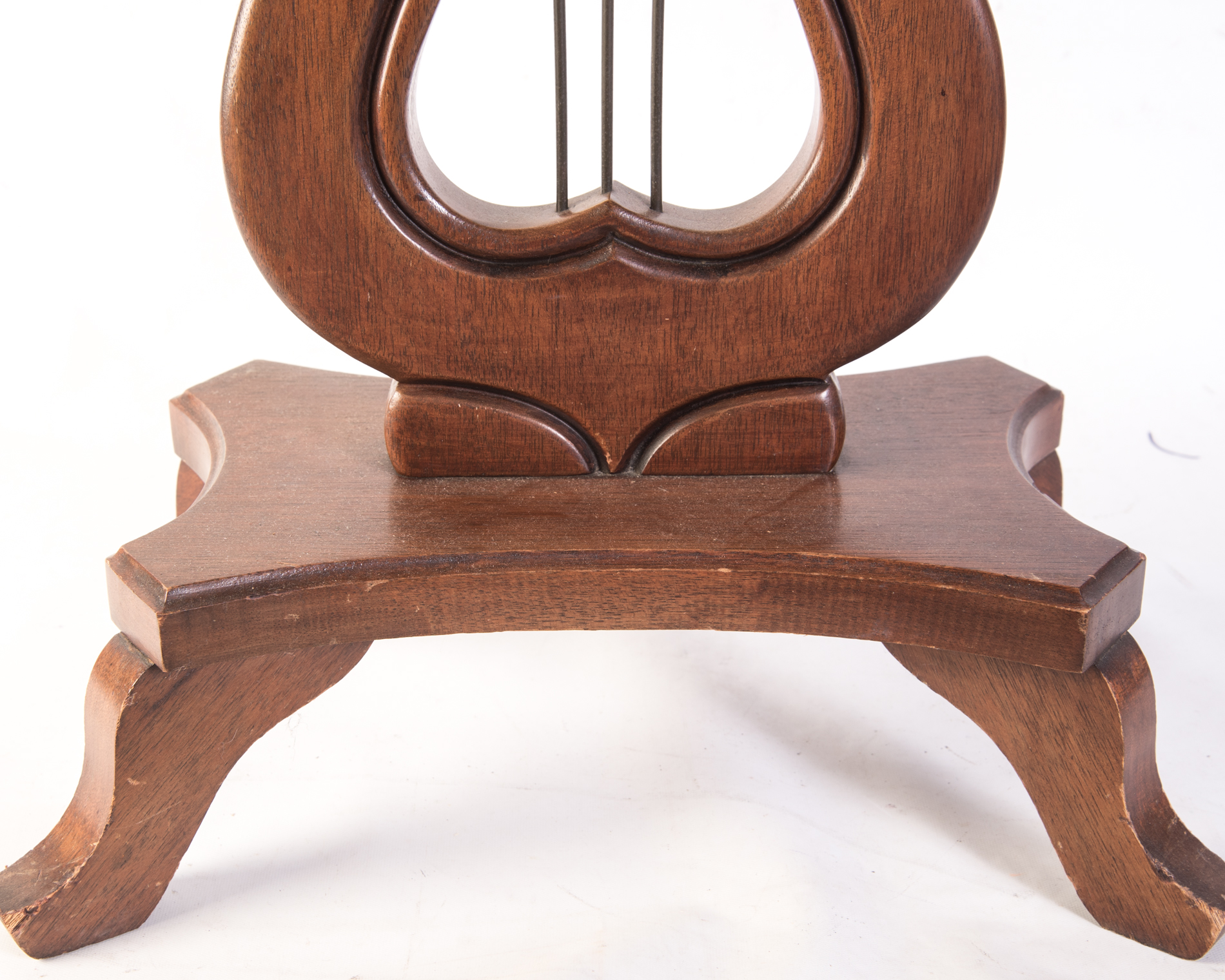 Victorian Style Marble Top Lyre Accent Tables