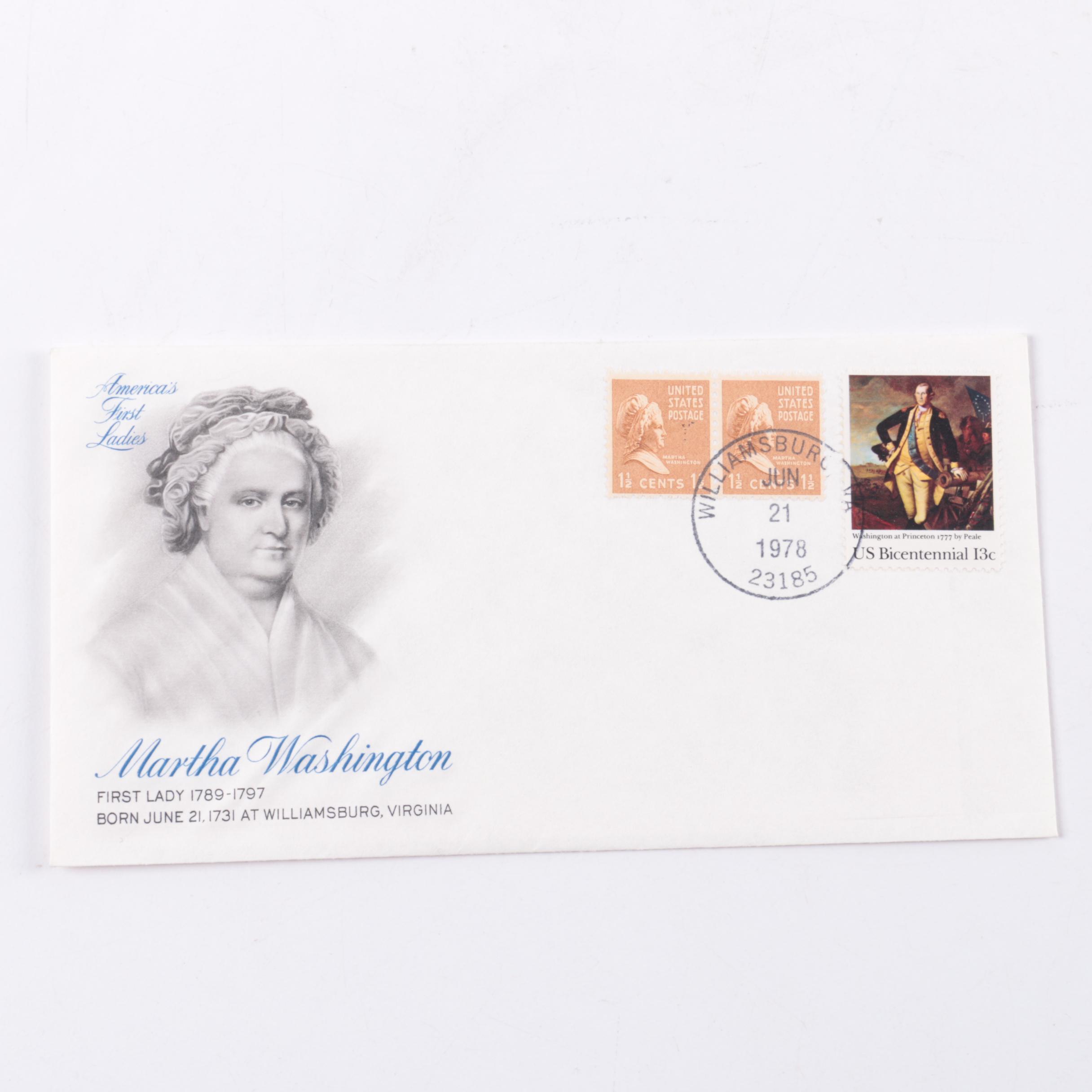 United States First Lady First Day Cover Postage Stamps