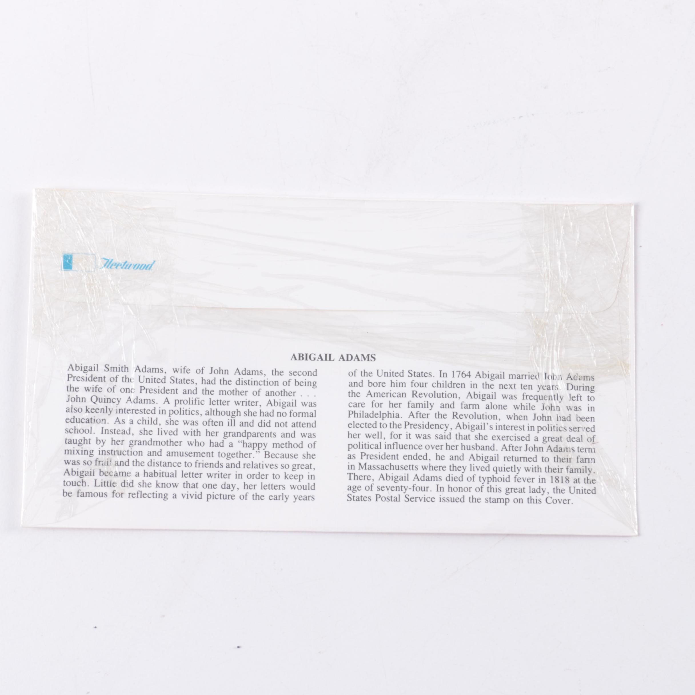 United States First Lady First Day Cover Postage Stamps