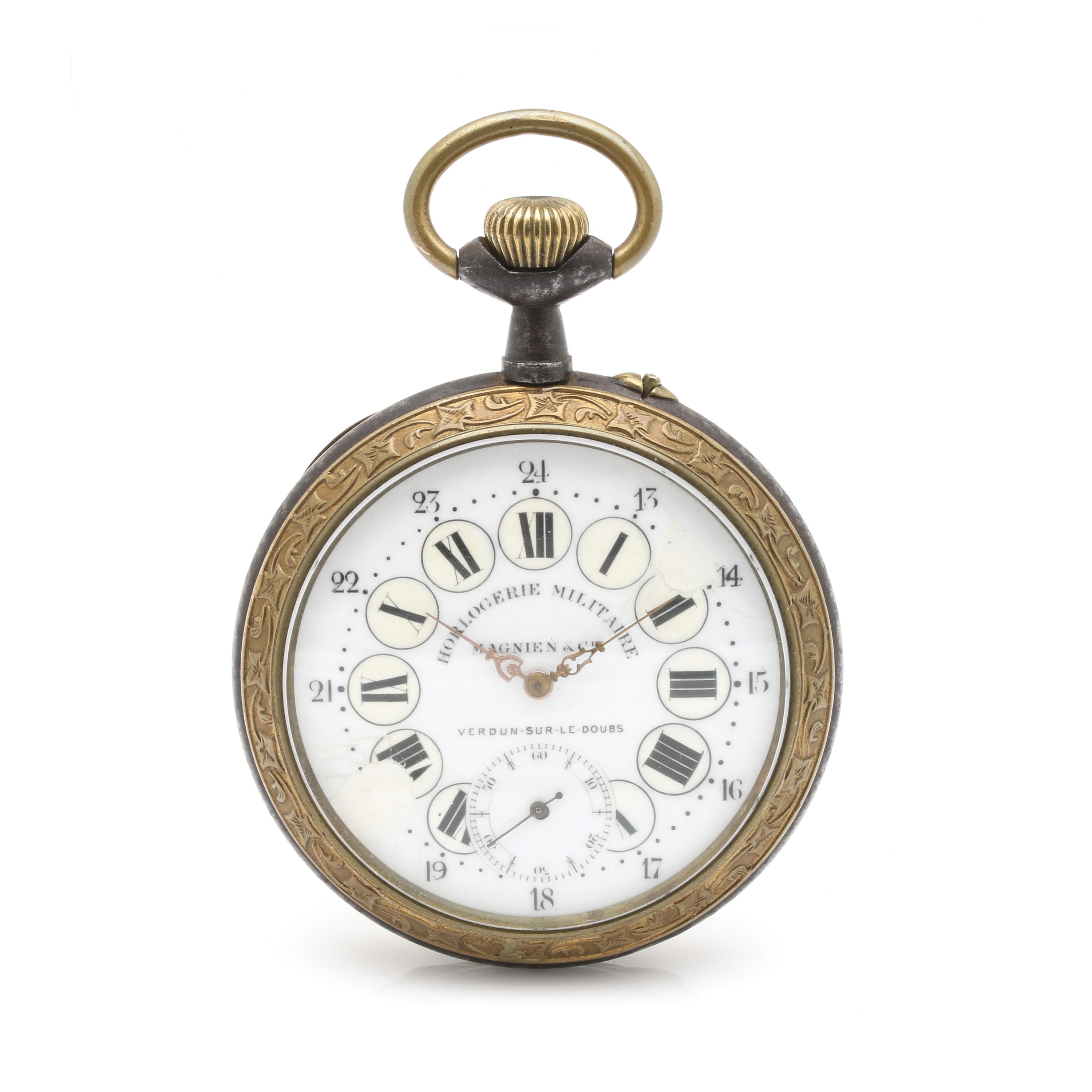 1915 Magnien & Cie Horlogerie Militaire Open Face Pocket Watch