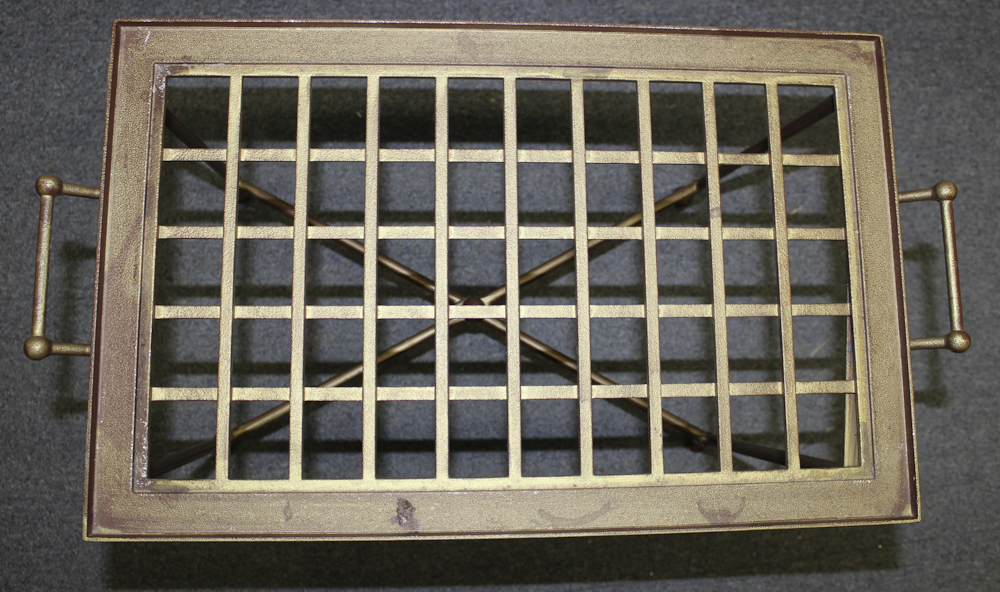 Mid-Century Metal Serving Tray with Stand
