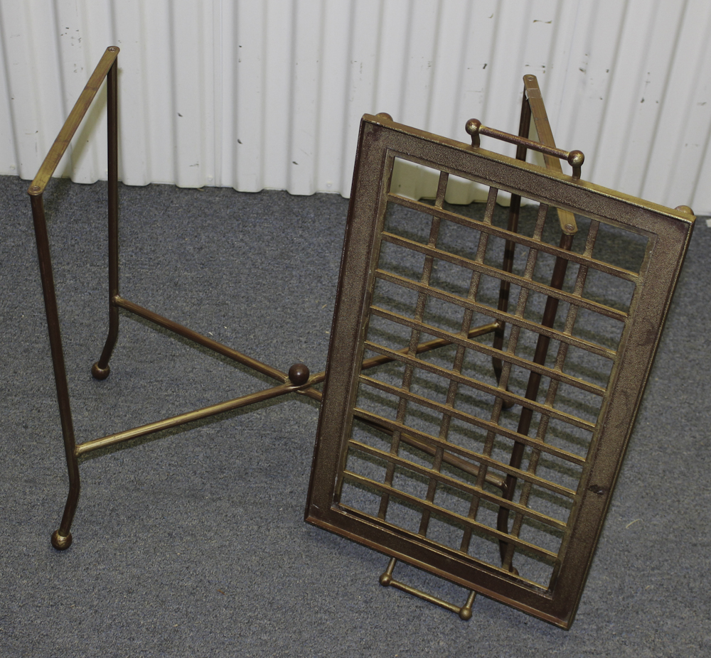 Mid-Century Metal Serving Tray with Stand