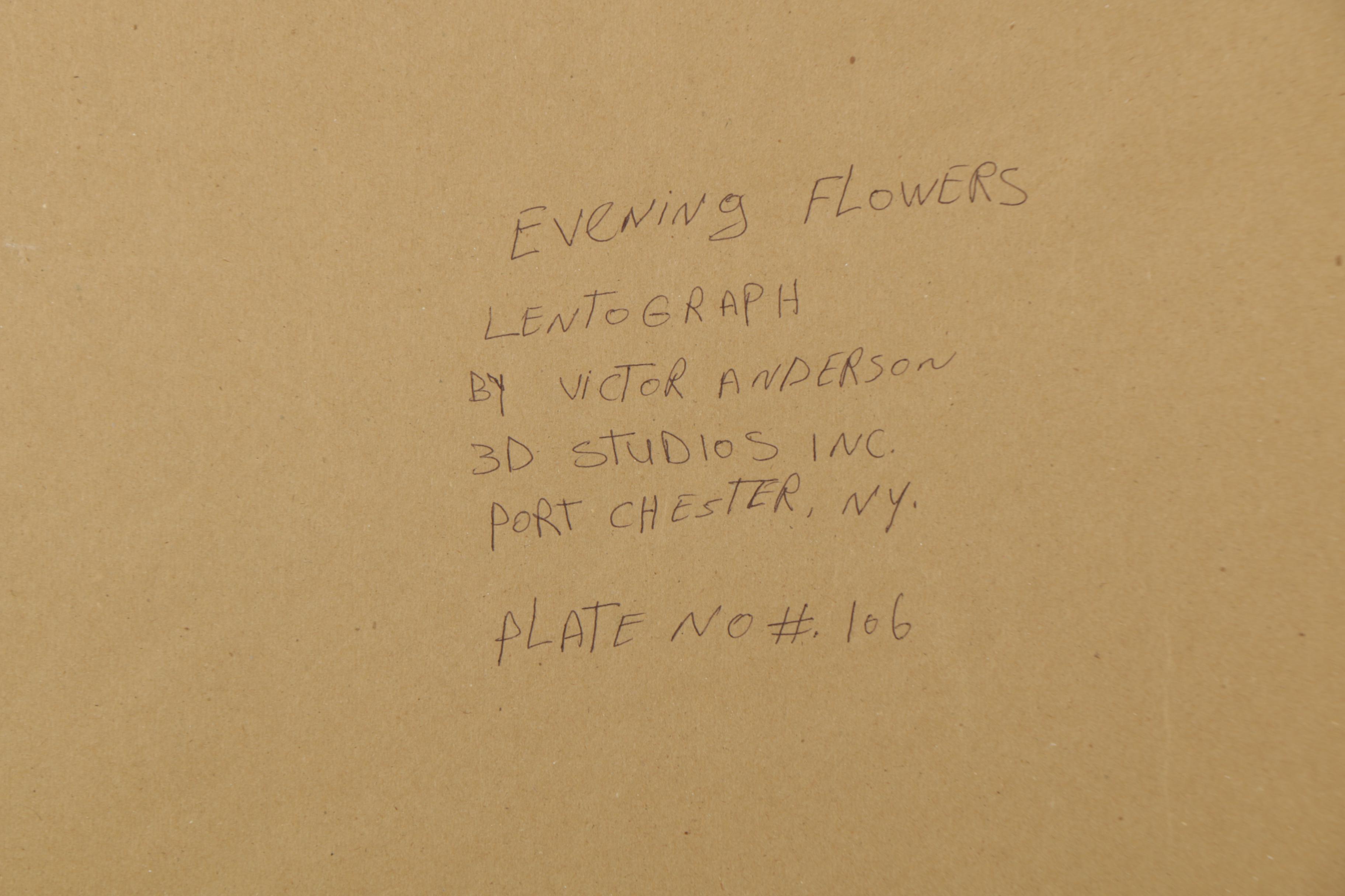 Victor Anderson Lentograph Print "Evening Flowers"