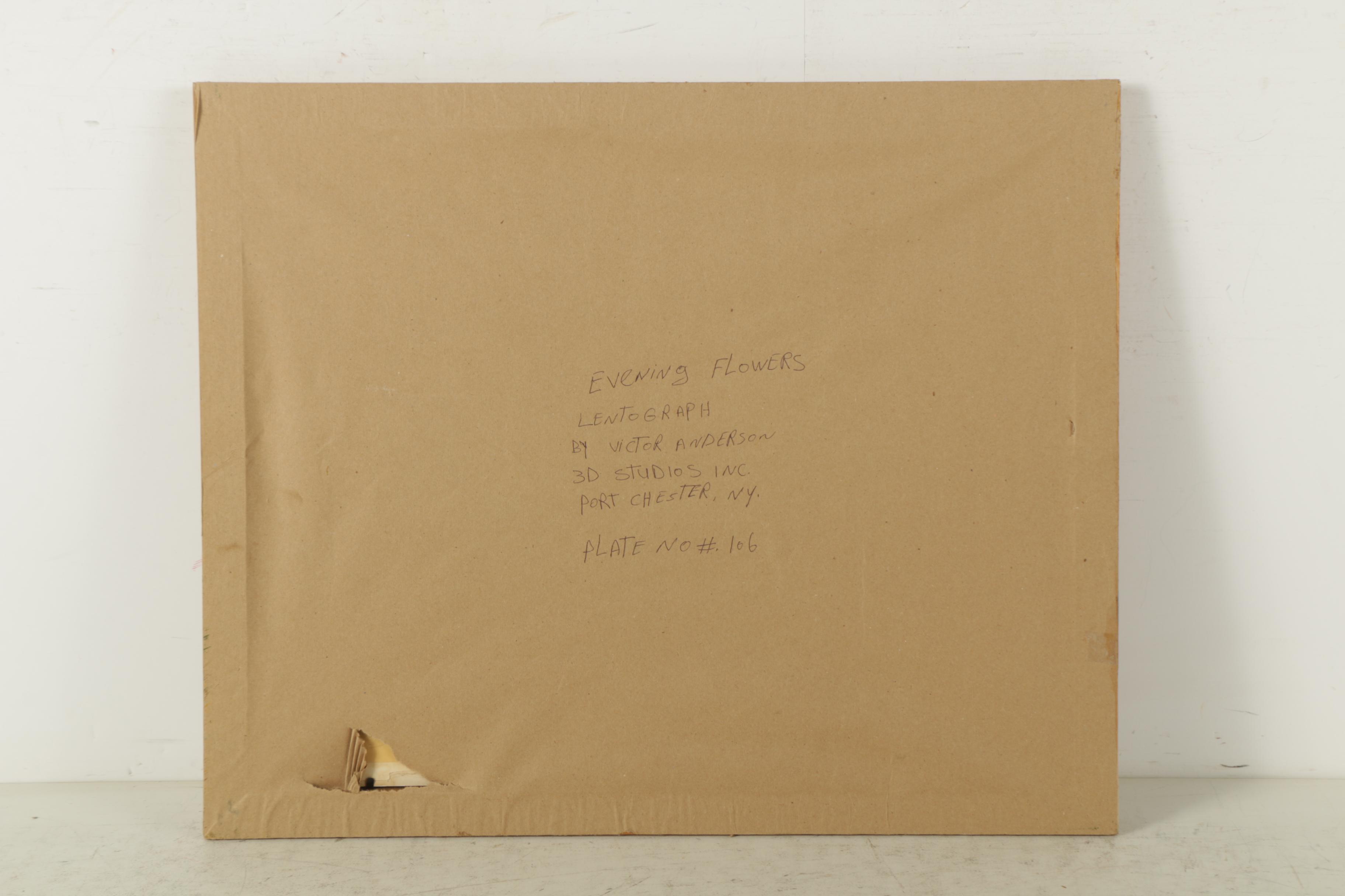 Victor Anderson Lentograph Print "Evening Flowers"