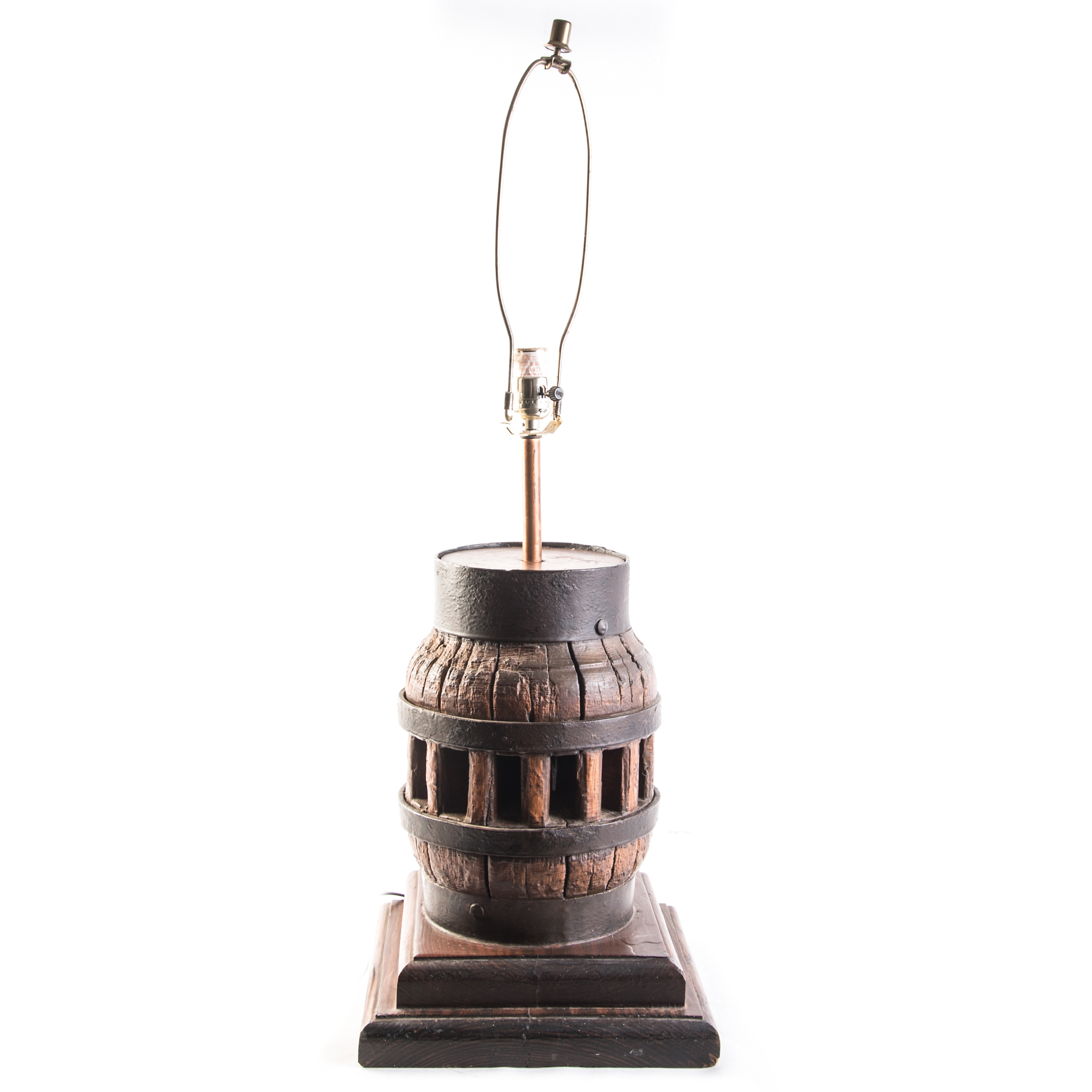 Vintage Conestoga Wagon Wheel Hub Lamp