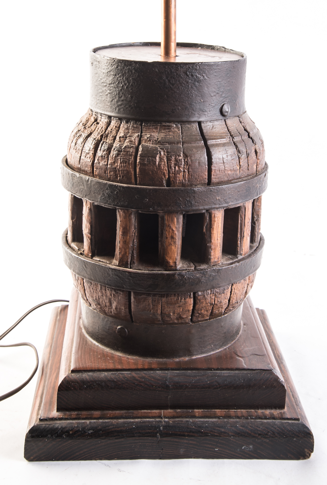 Vintage Conestoga Wagon Wheel Hub Lamp