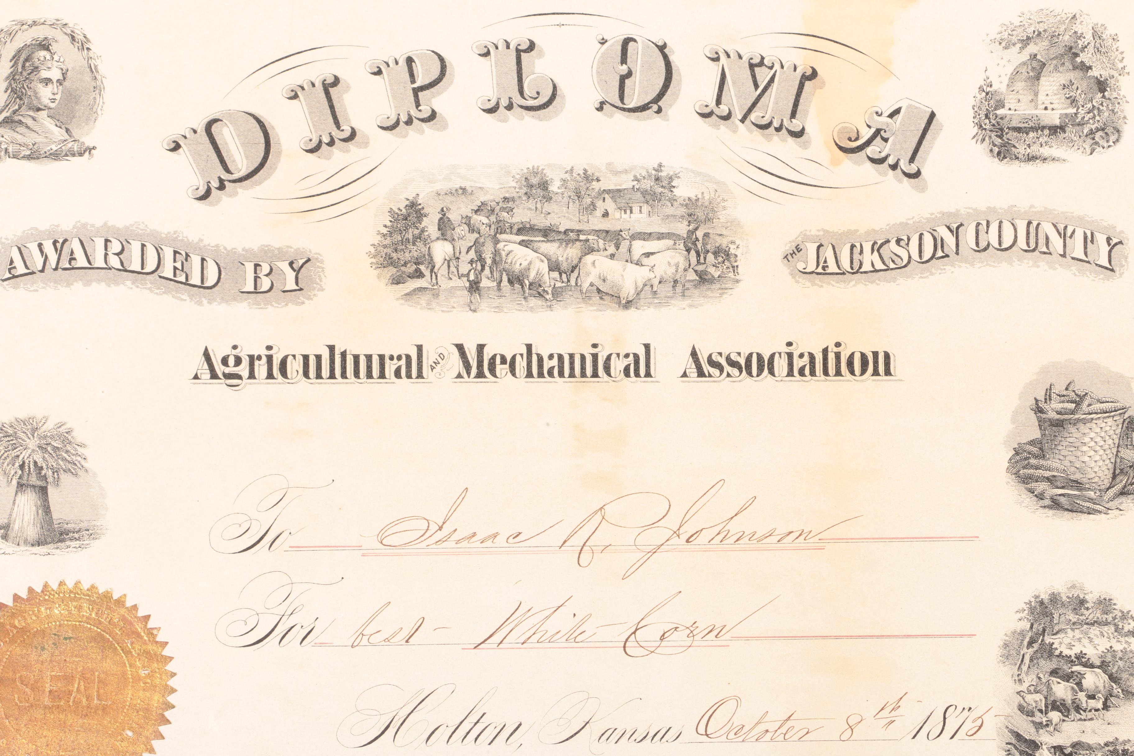 Agricultural and Mechanical Association of Kansas Diploma