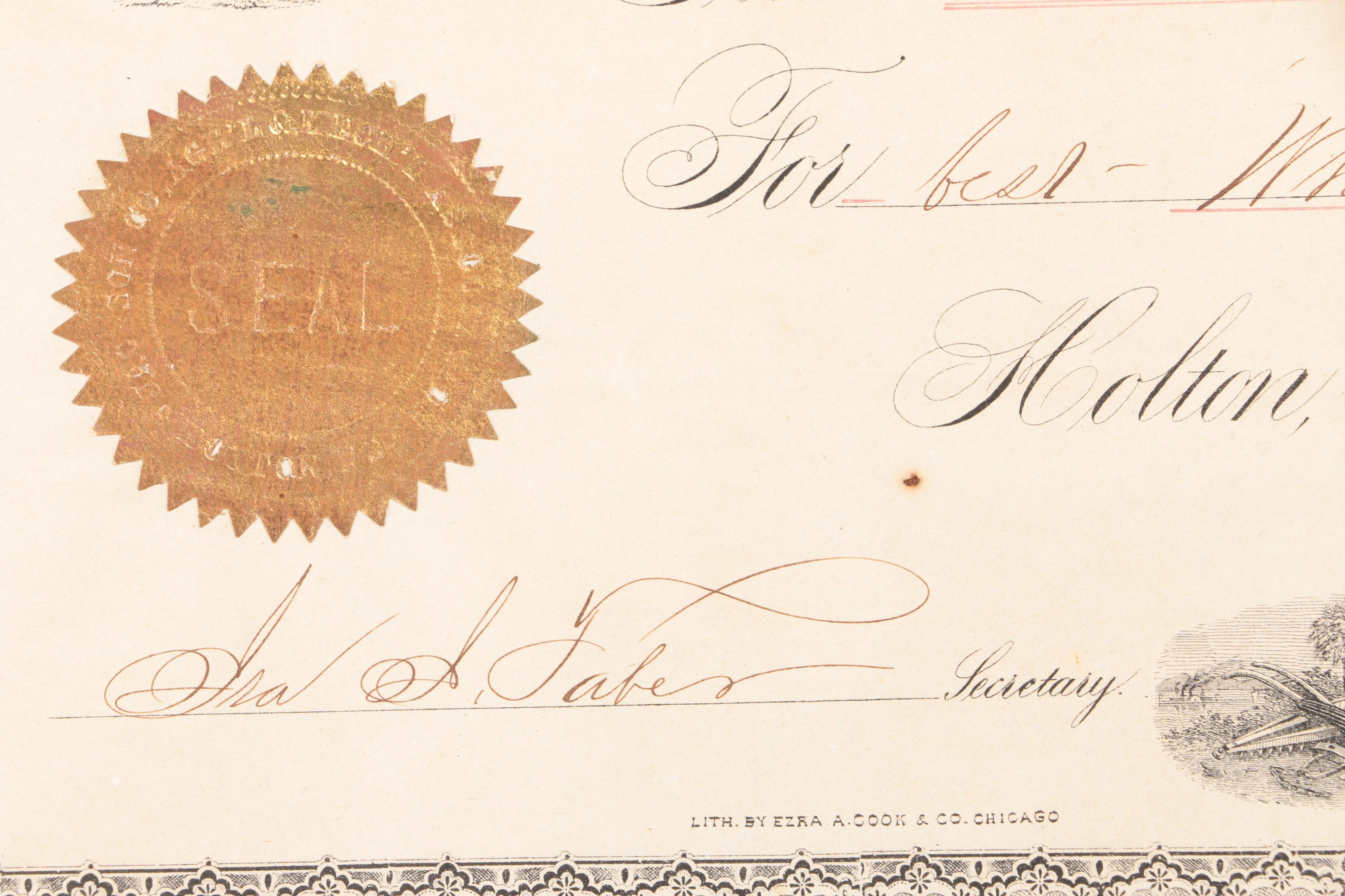 Agricultural and Mechanical Association of Kansas Diploma