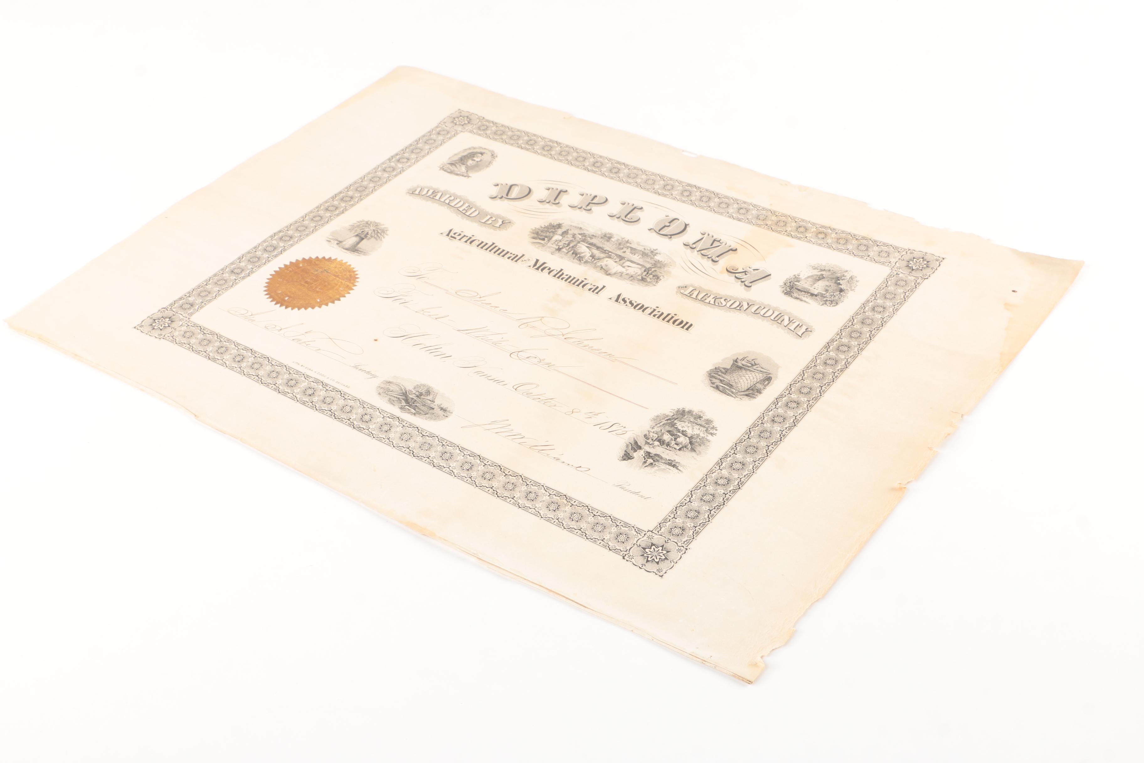 Agricultural and Mechanical Association of Kansas Diploma