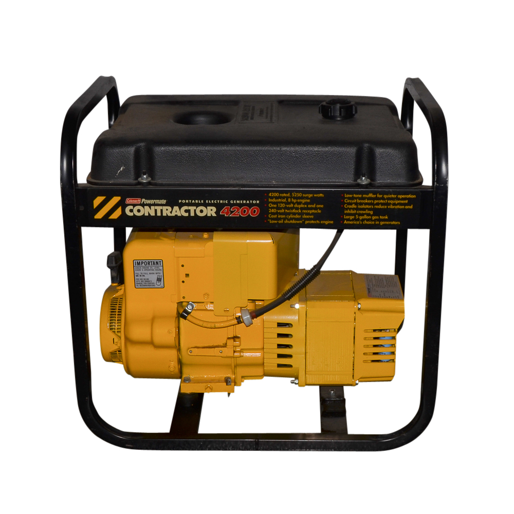 Coleman Powermate Contractor 4200 Portable Electric Generator