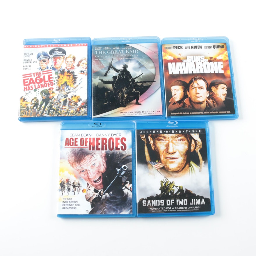 World War II Film Blu-Rays Including John Wayne, Gregory Peck, Michael Caine