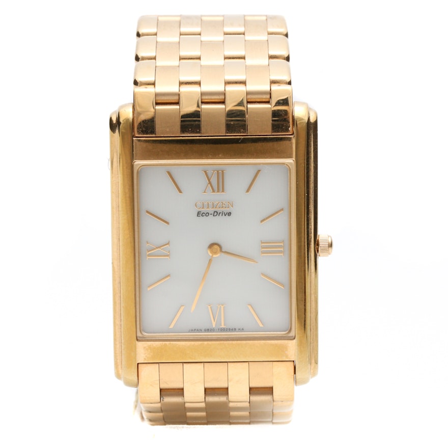 Citizen Eco-Drive Gold Tone and Stainless Steel Wristwatch