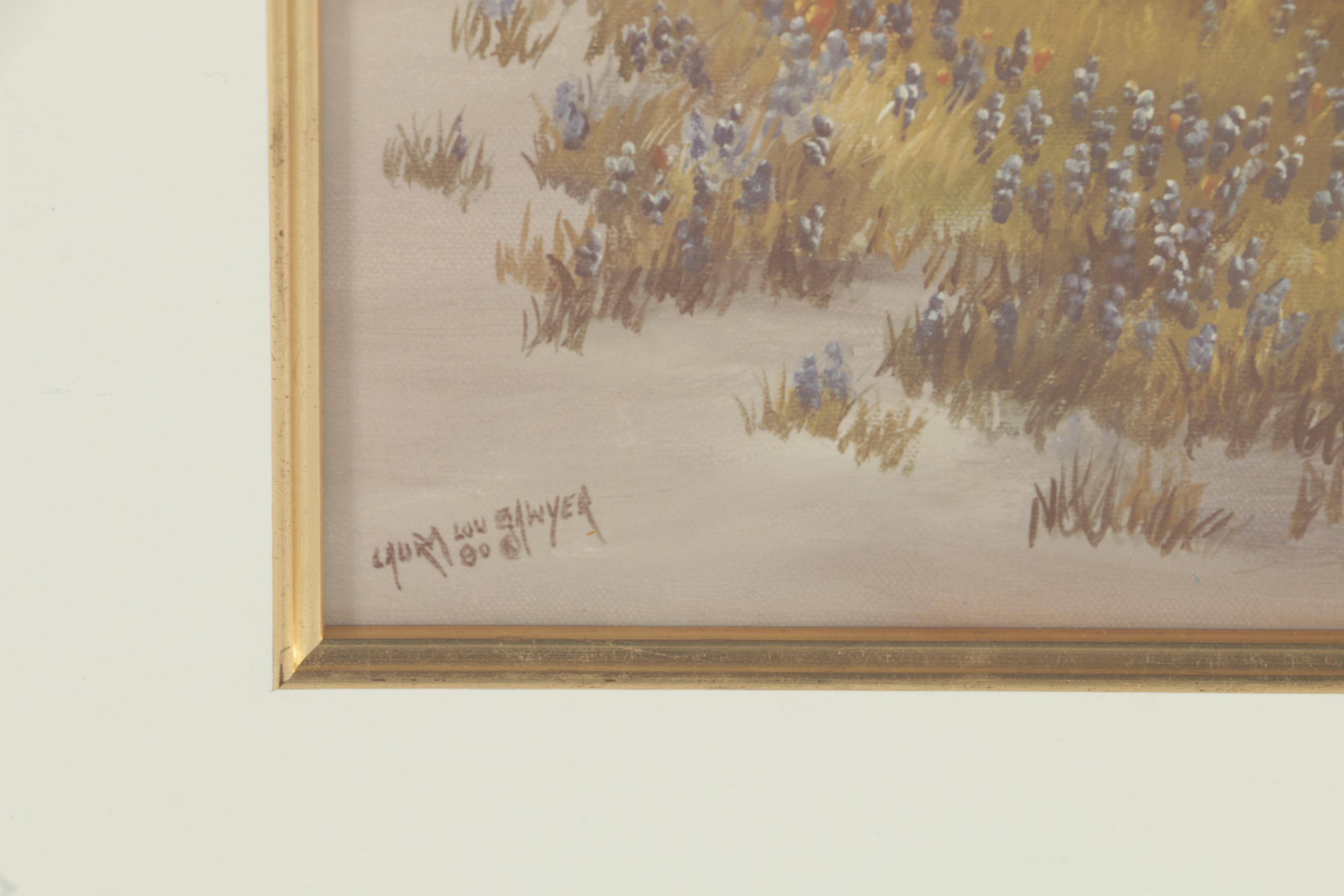 Laura Lou Sawyer Reproduction Prints Featuring "Blue bonnet Sunset"