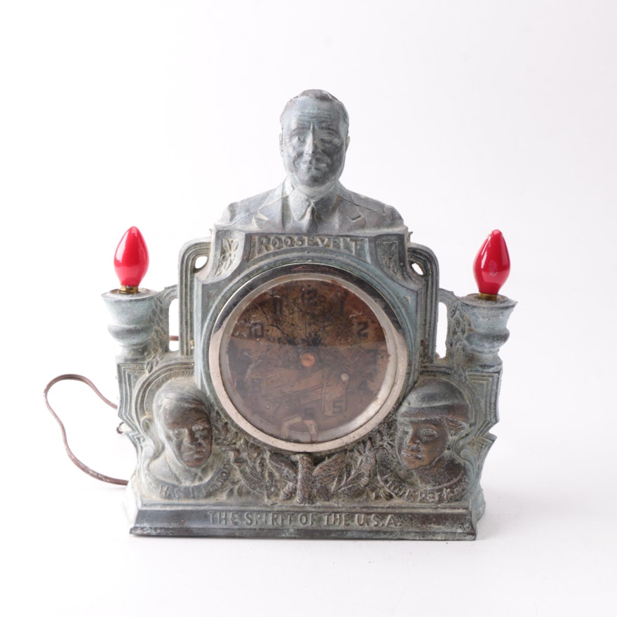 1934 Franklin D. Roosevelt Mantel Clock