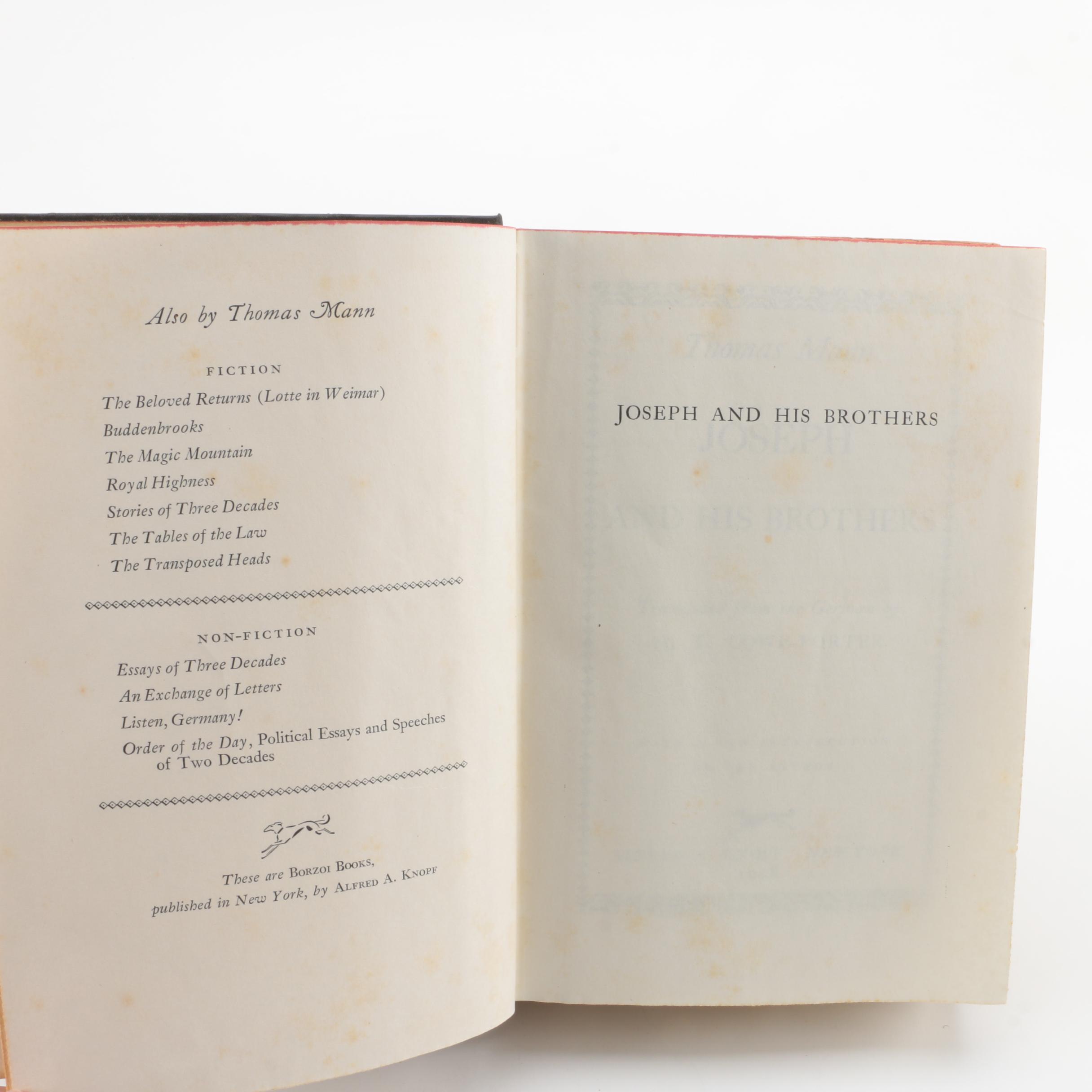 First Single-Volume Edition 1948 "Joseph and His Brothers" by Thomas Mann