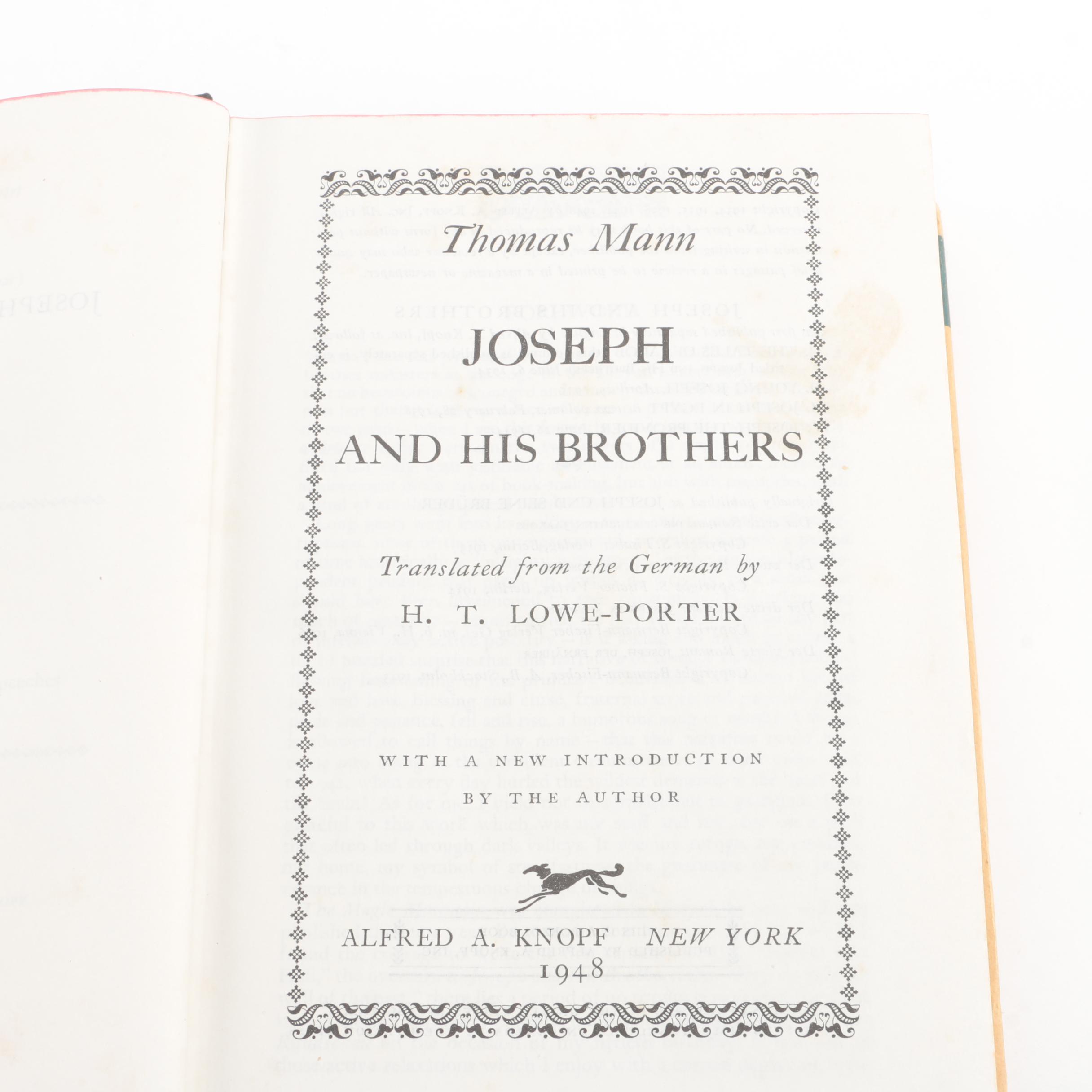 First Single-Volume Edition 1948 "Joseph and His Brothers" by Thomas Mann