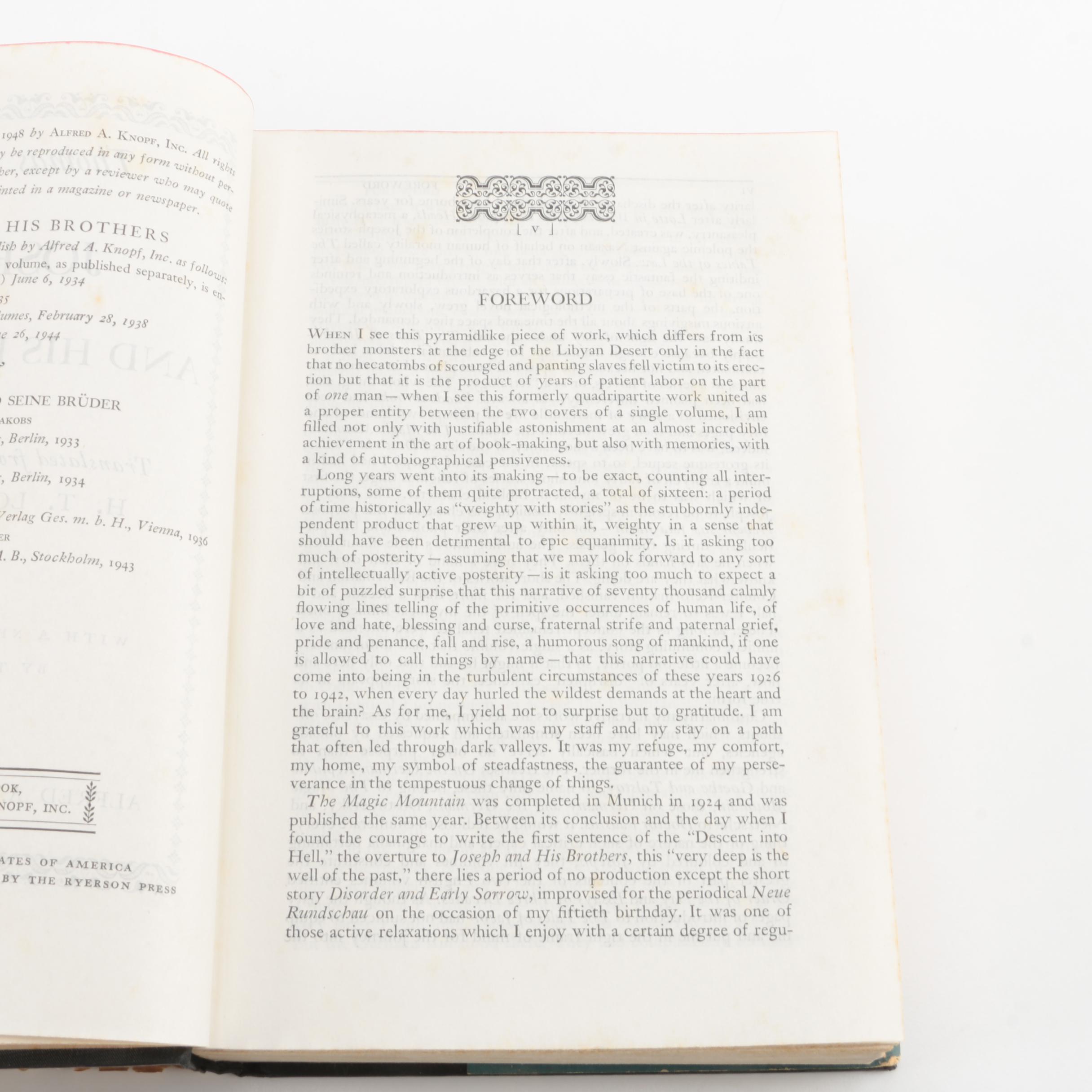 First Single-Volume Edition 1948 "Joseph and His Brothers" by Thomas Mann