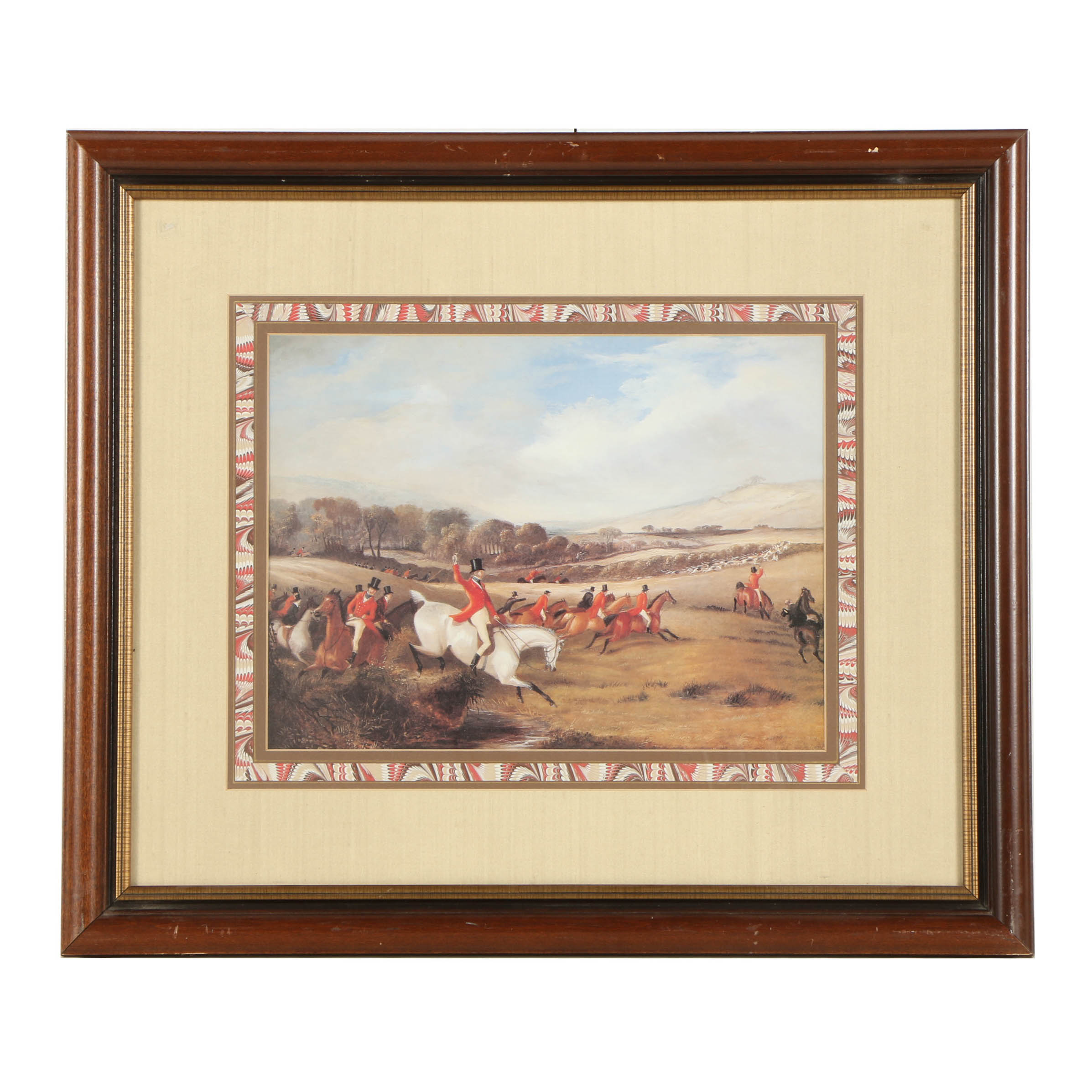Offset Lithograph on Paper of Fox Hunters