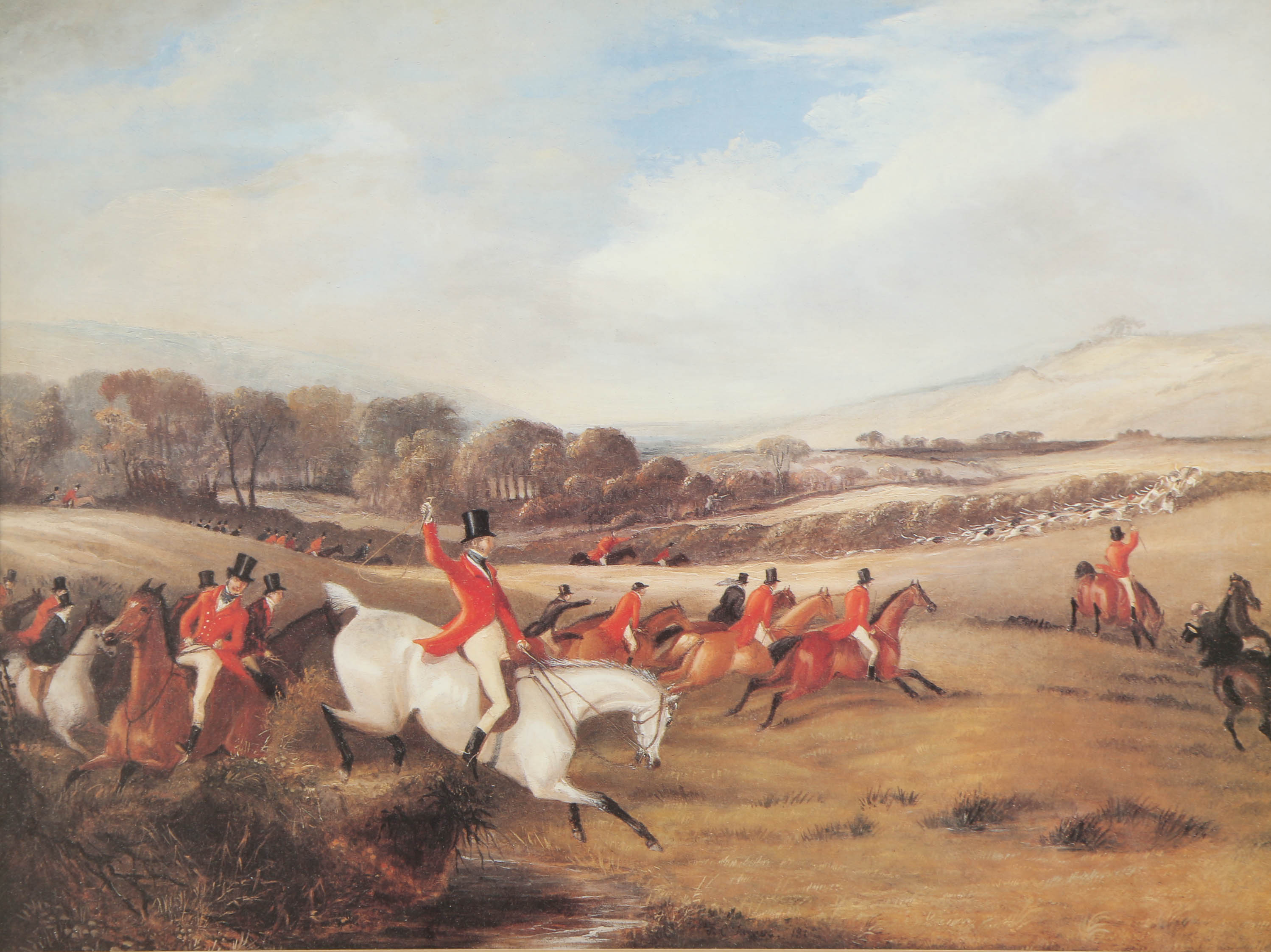 Offset Lithograph on Paper of Fox Hunters