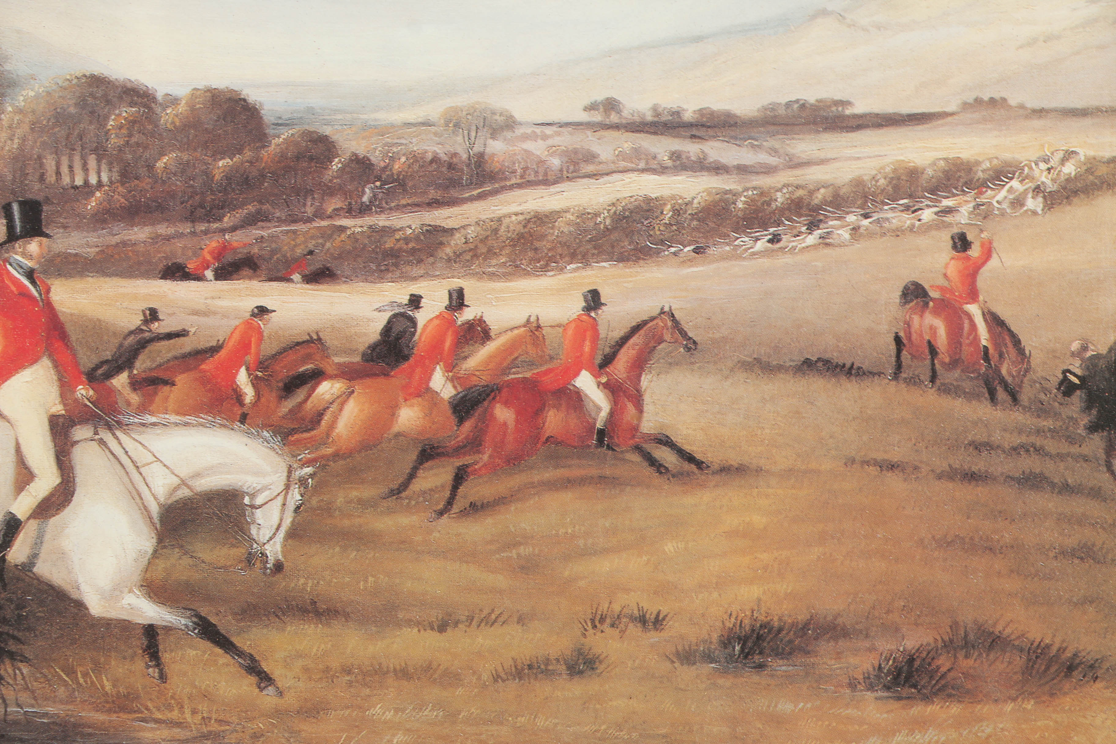 Offset Lithograph on Paper of Fox Hunters