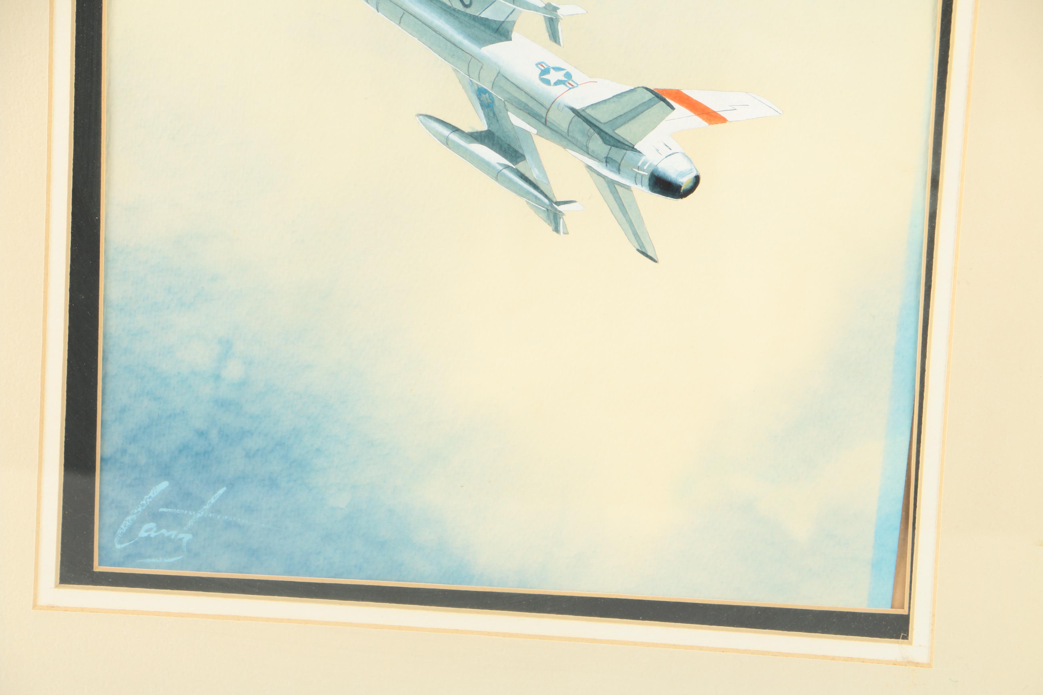 Charles Lantz Watercolor Painting on Paper "Free Flight"