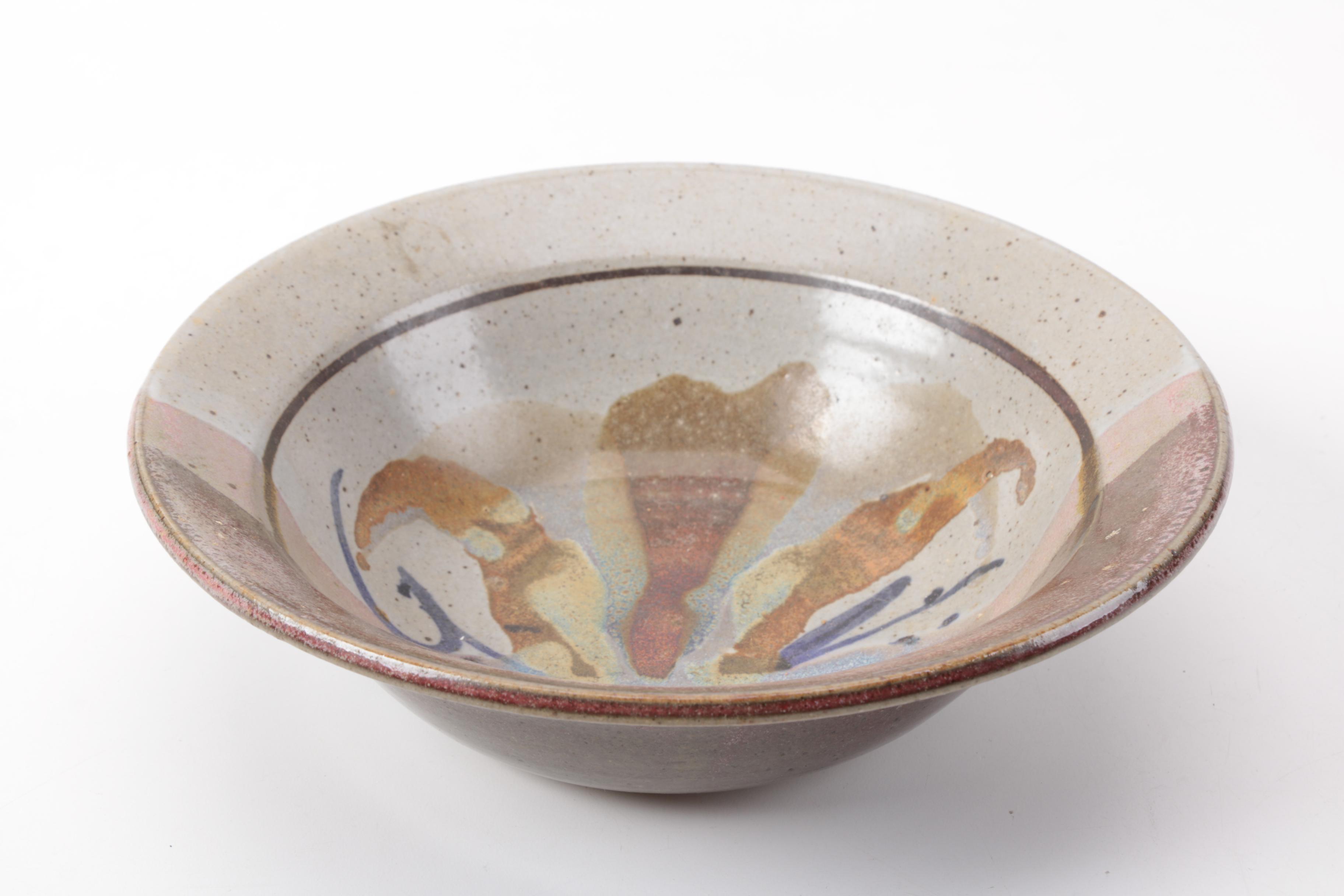 Signed Jerry Chapelle Hand Thrown Stoneware Bowls