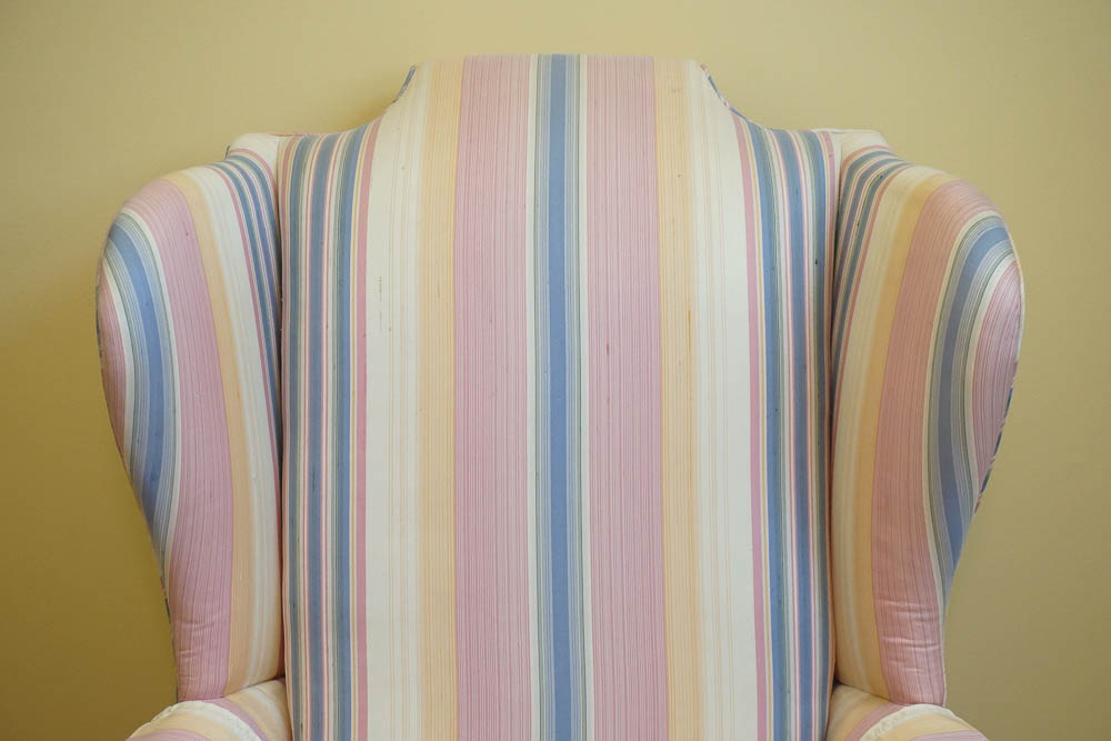 Vintage Chippendale Style Wingback Armchair