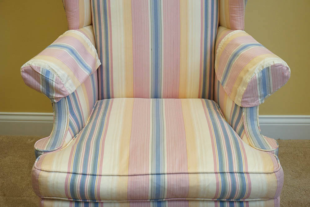 Vintage Chippendale Style Wingback Armchair