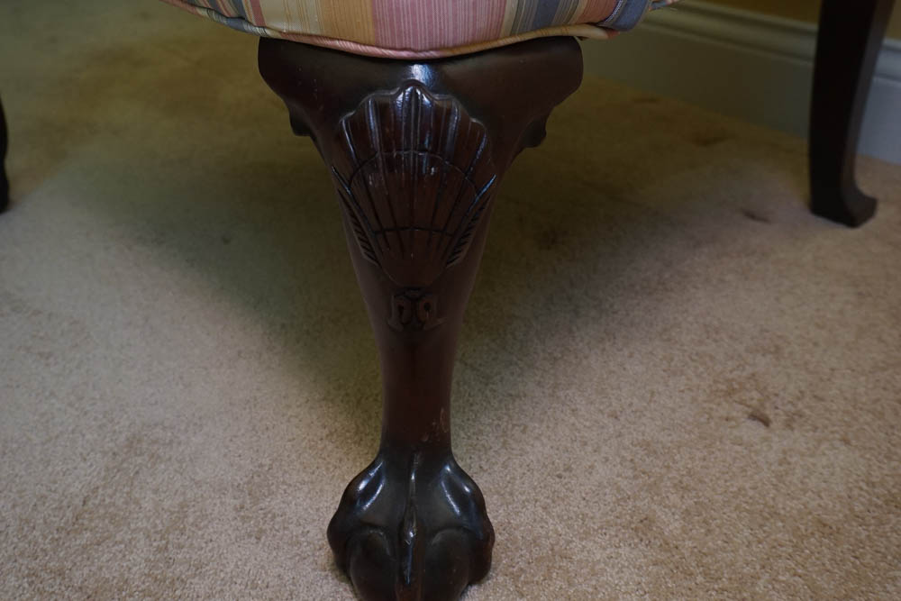 Vintage Chippendale Style Wingback Armchair