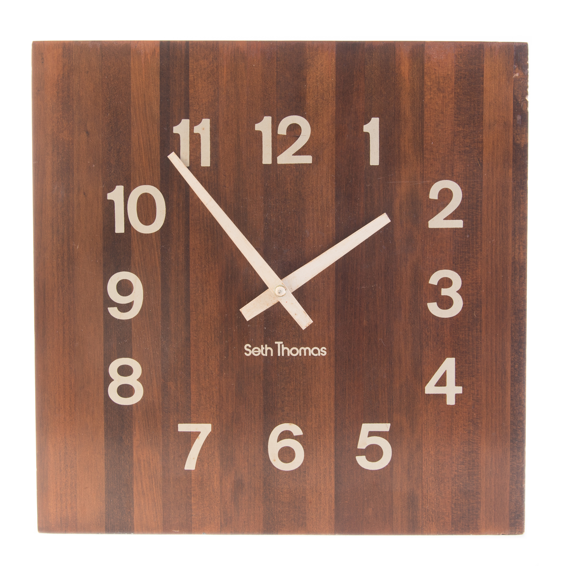 Seth Thomas "Butcher Block Square" Wall Clock